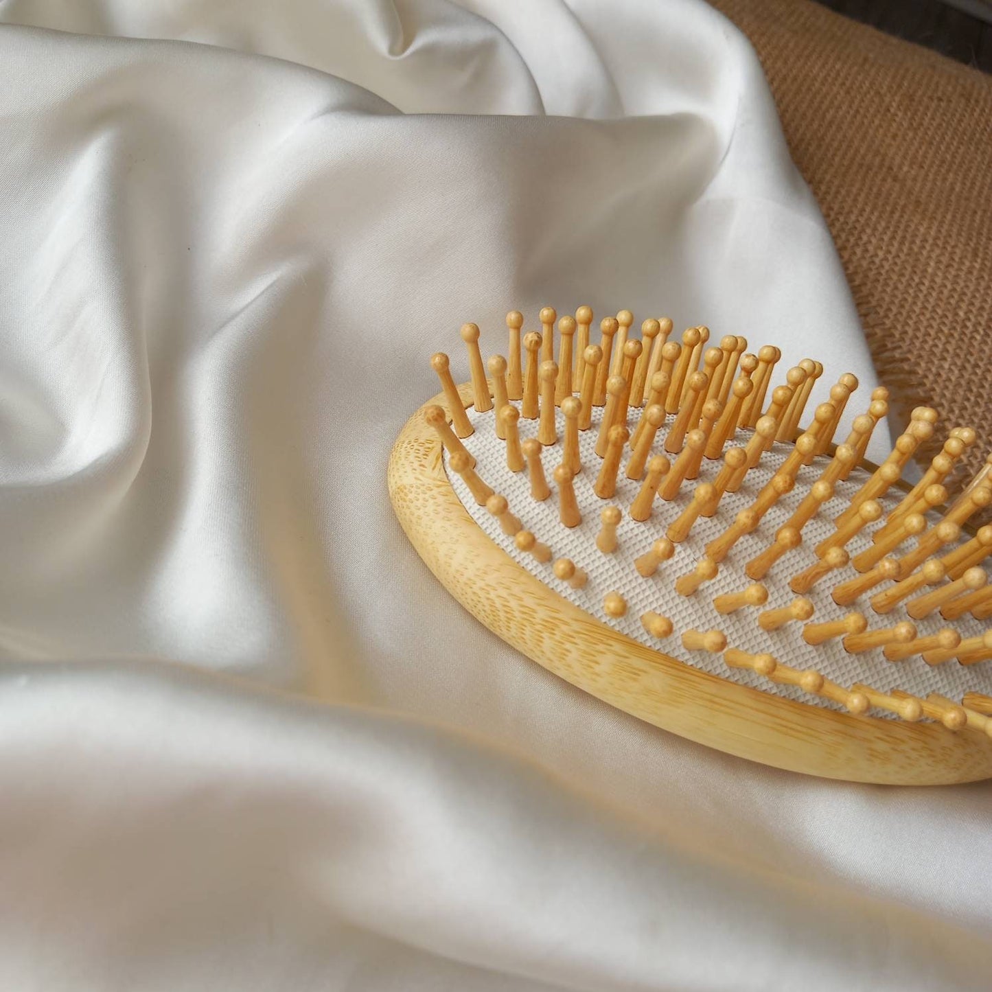 Sustainable Natural Wooden Bamboo Hair Brush - eco friendly, detangling brush, massage comb, healthy, growing hair, antistatic hair brush