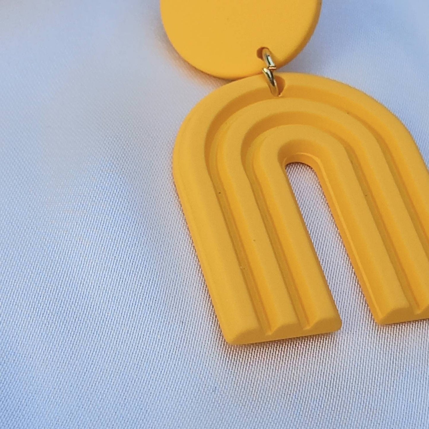 Orange Rainbow Charm Drop Earrings - Abstract Rainbow Earrings, Arch Earrings, Abstract Earrings, Hanging Jewellery,Statement Accessories