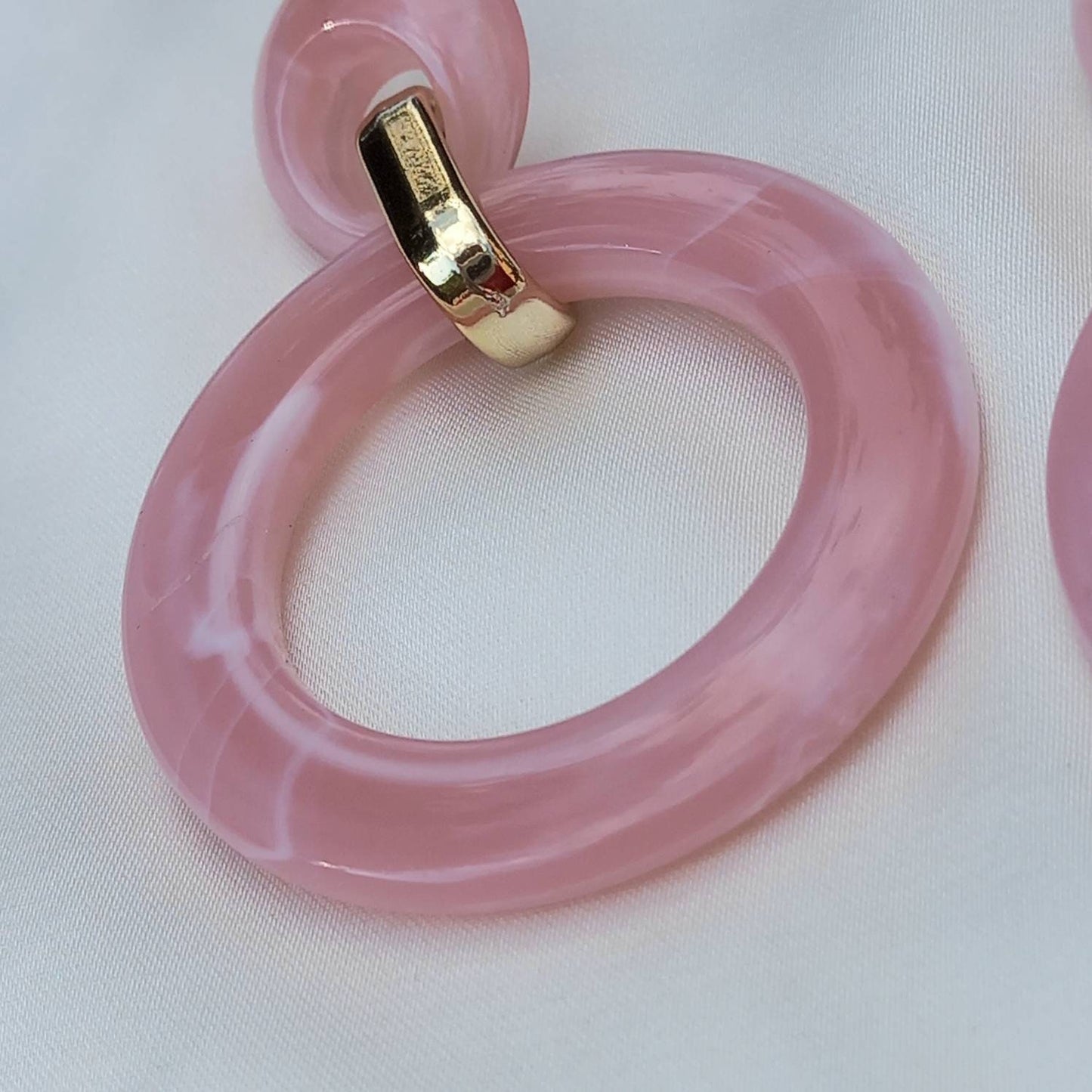 Pink and Gold Hoop Drop Earrings -  Hanging Jewellery, Accessories, Pink Jewellery, Gold Earrings, Pink Hoop Earrings, Large Hoop Earrings