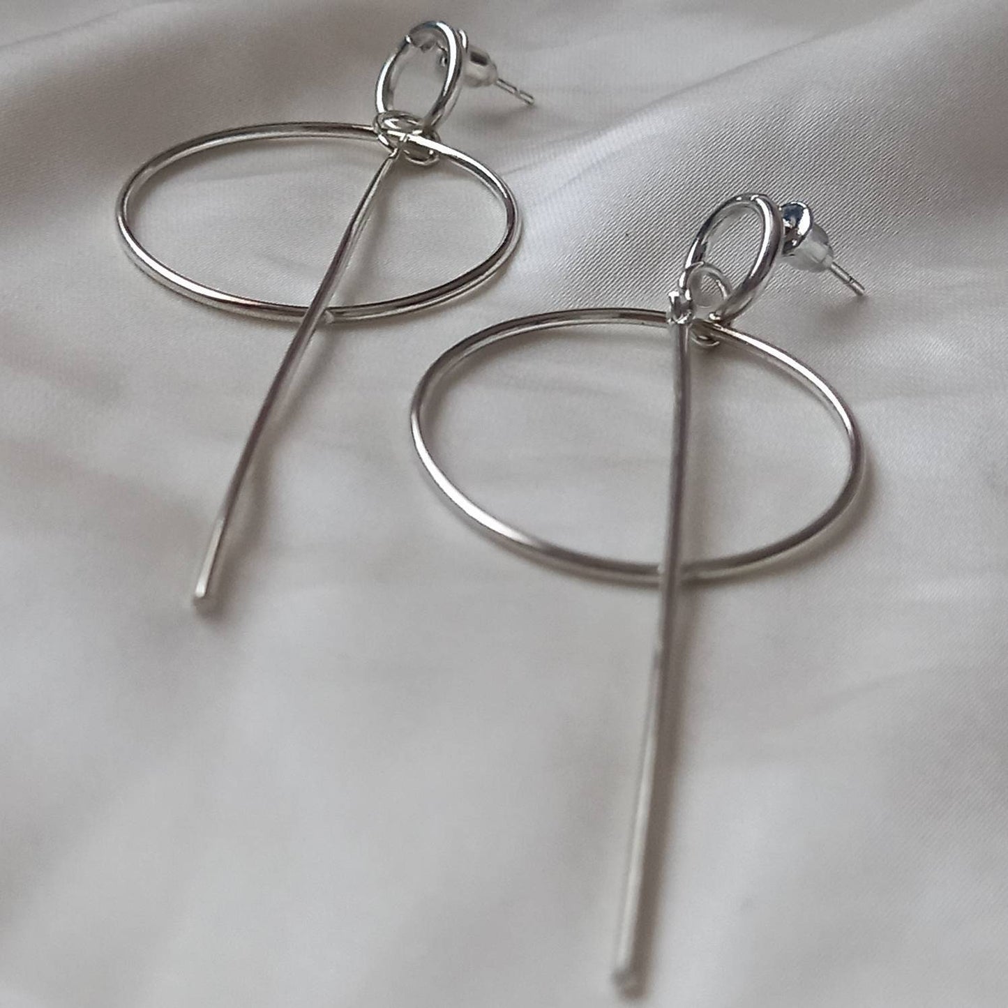 Silver Plated Drop Earrings -  Abstract Earrings, Unique Earrings, Hanging Jewellery, Silver Accessories, Silver Jewellery, Silver Earrings