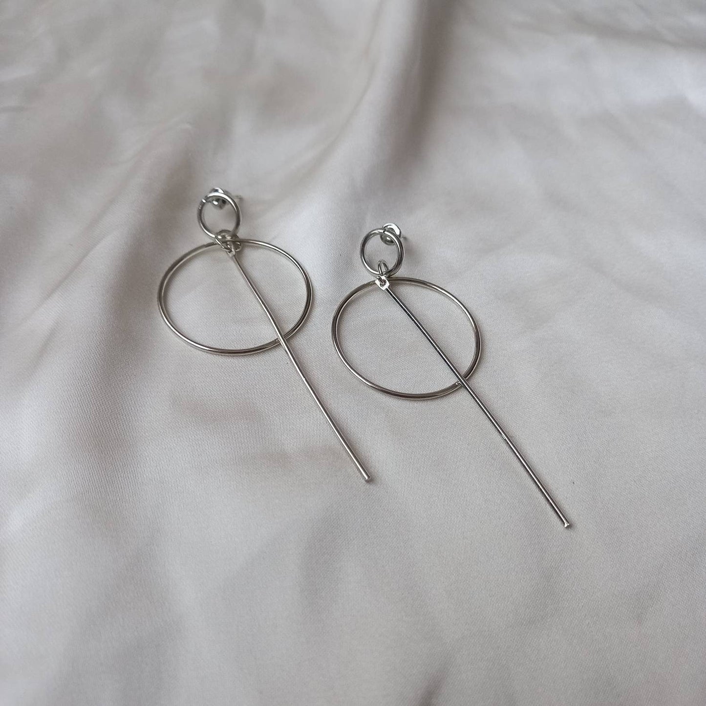 Silver Plated Drop Earrings -  Abstract Earrings, Unique Earrings, Hanging Jewellery, Silver Accessories, Silver Jewellery, Silver Earrings