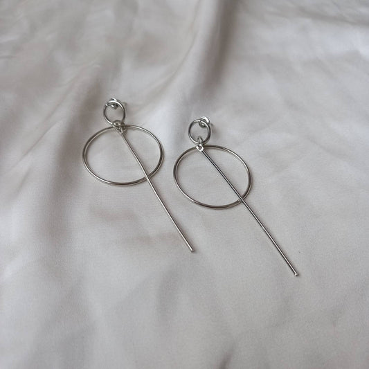 Silver Plated Drop Earrings -  Abstract Earrings, Unique Earrings, Hanging Jewellery, Silver Accessories, Silver Jewellery, Silver Earrings