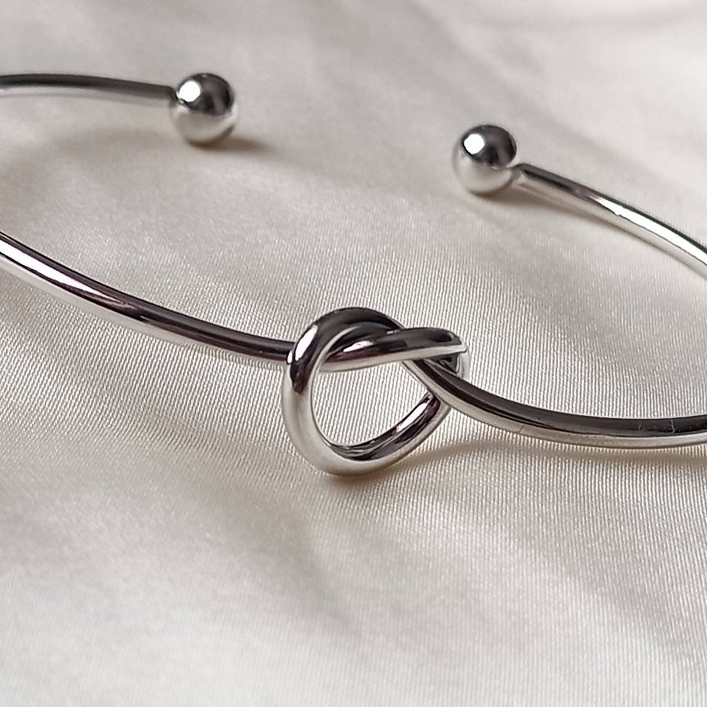 Silver Knot Bangle Bracelet - Silver Jewellery, Accessories, Silver Bangle, Bangle Jewellery, Minimal Bangle Bracelet, Gift For Her, Modern