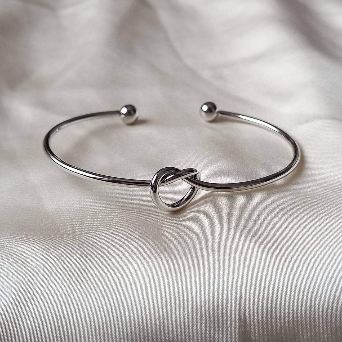 Silver Knot Bangle Bracelet - Silver Jewellery, Accessories, Silver Bangle, Bangle Jewellery, Minimal Bangle Bracelet, Gift For Her, Modern