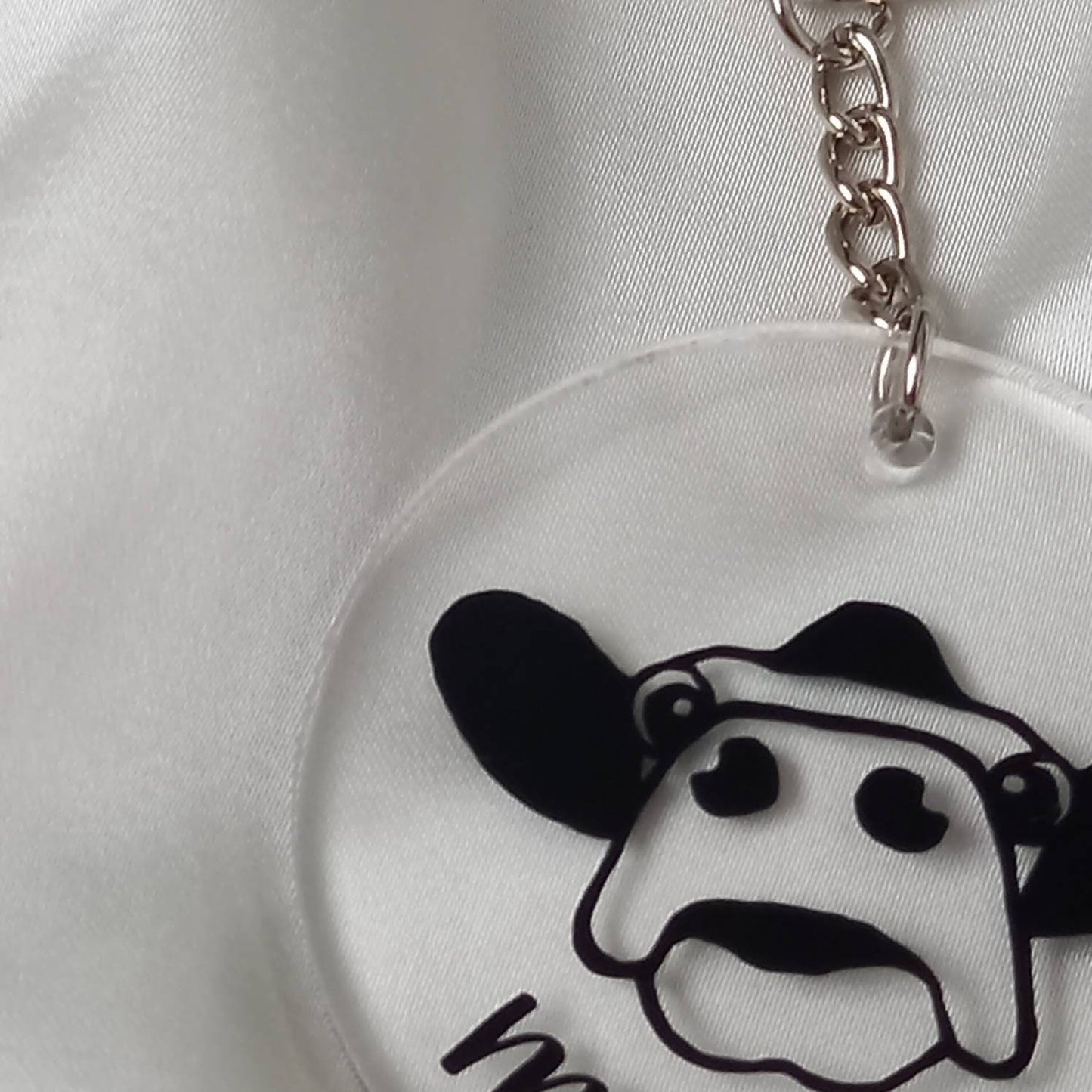Cow Design Clear Keychain - Cow Keyring, Cow Gift, Cow Lover, Countryside Lover Gift, Outdoors Lover Gift, Cute Keychain Gift, Cute Keyring