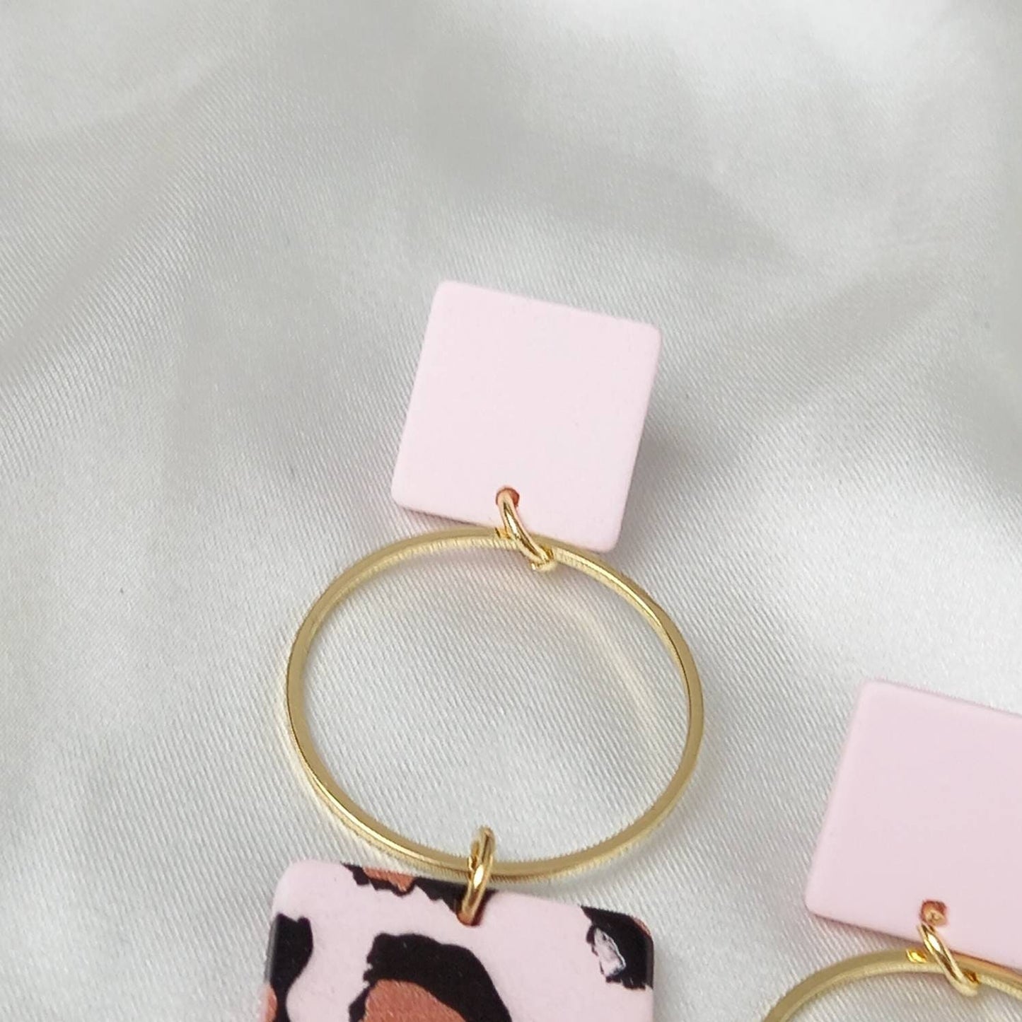 Pink Leopard Print Drop Earrings - Lightweight Earrings, Pink & Gold Earrings, Pink Earrings In The UK, Pink Drop Earrings In The UK