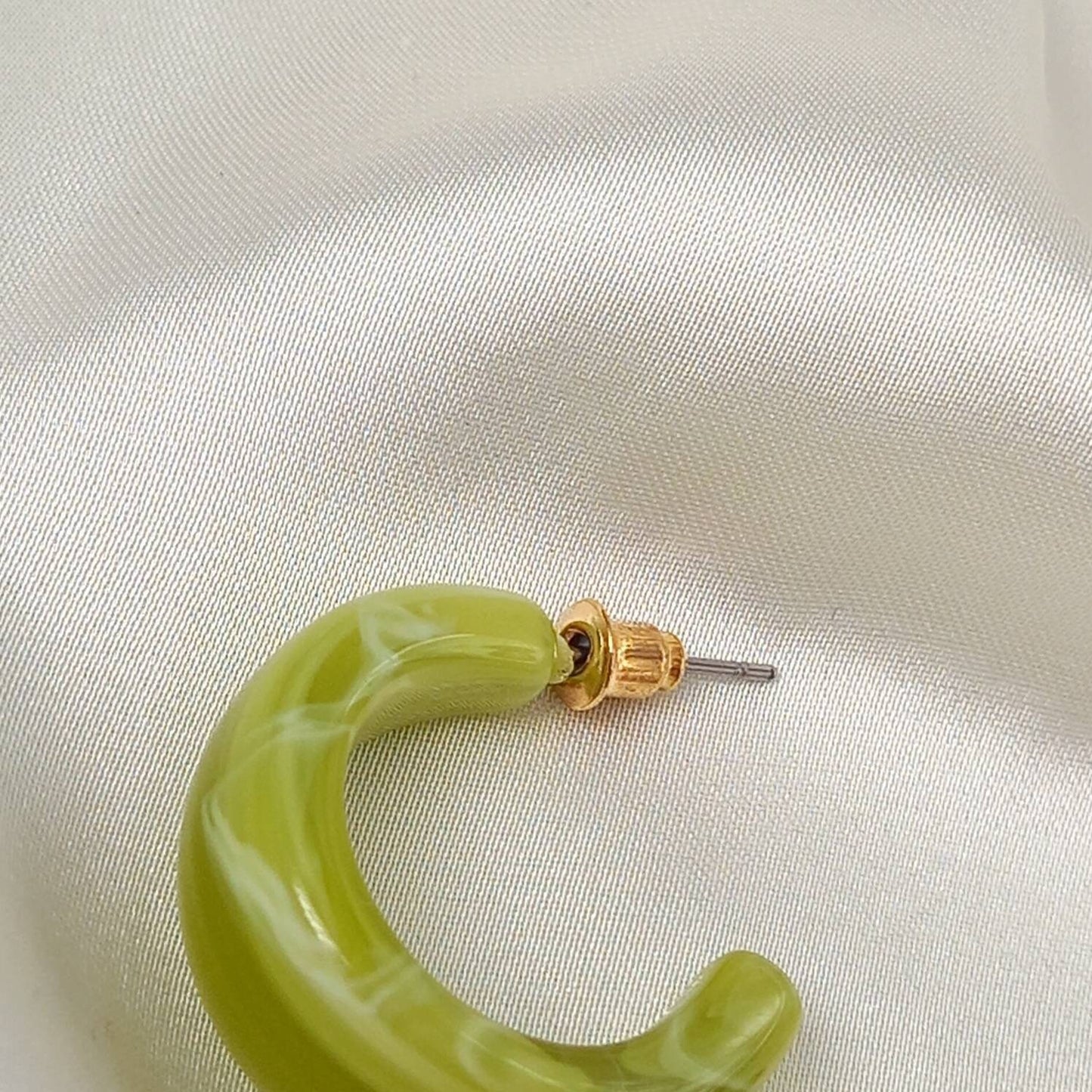 Chunky Green Resin Hoop Earrings -  Resin Earrings, Chunky Hoop Earrings, Thick Resin Earrings, Earrings In The UK, Hoop Earrings In The UK