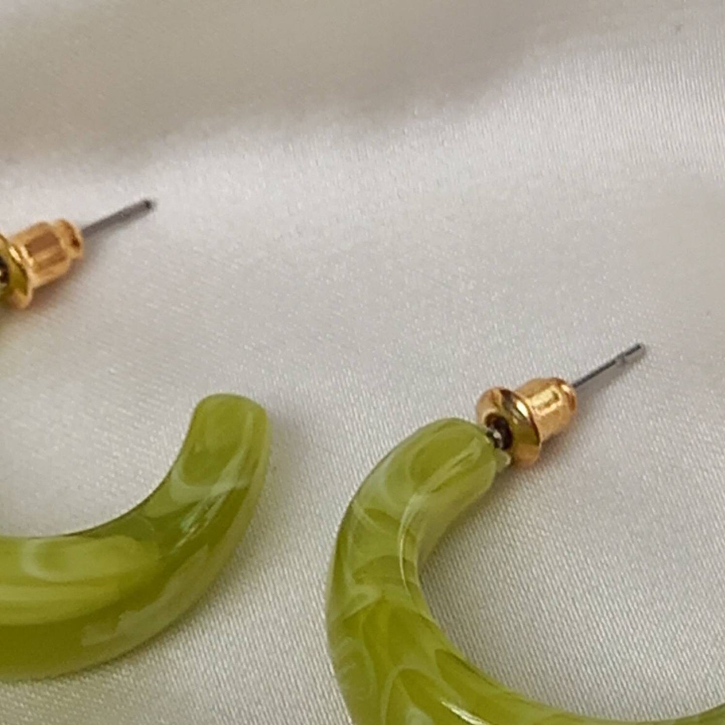 Chunky Green Resin Hoop Earrings -  Resin Earrings, Chunky Hoop Earrings, Thick Resin Earrings, Earrings In The UK, Hoop Earrings In The UK