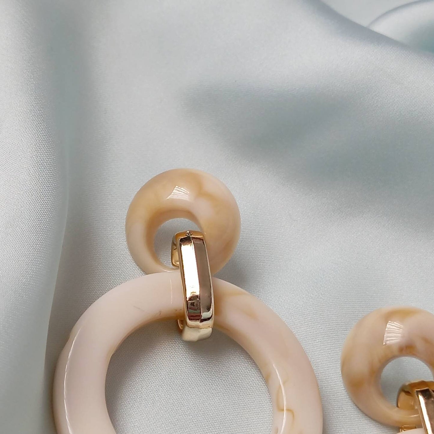 Large Hoop Drop Earrings -  Earrings In The UK, Jewellery In The UK, Cream Earrings, Chunky Earrings, Chunky Jewellery, Large Hoop Earrings