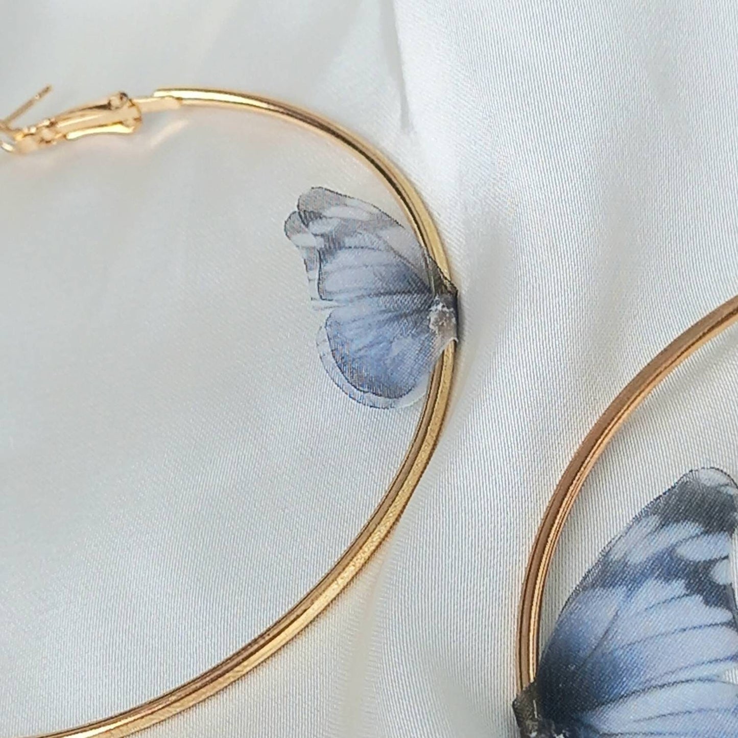 Gold Butterfly Hoop Earrings - Lightweight Hoop Earrings, Butterfly Earrings, Hoop Earrings, Cute Earrings, Gold Earrings, Gold Jewellery