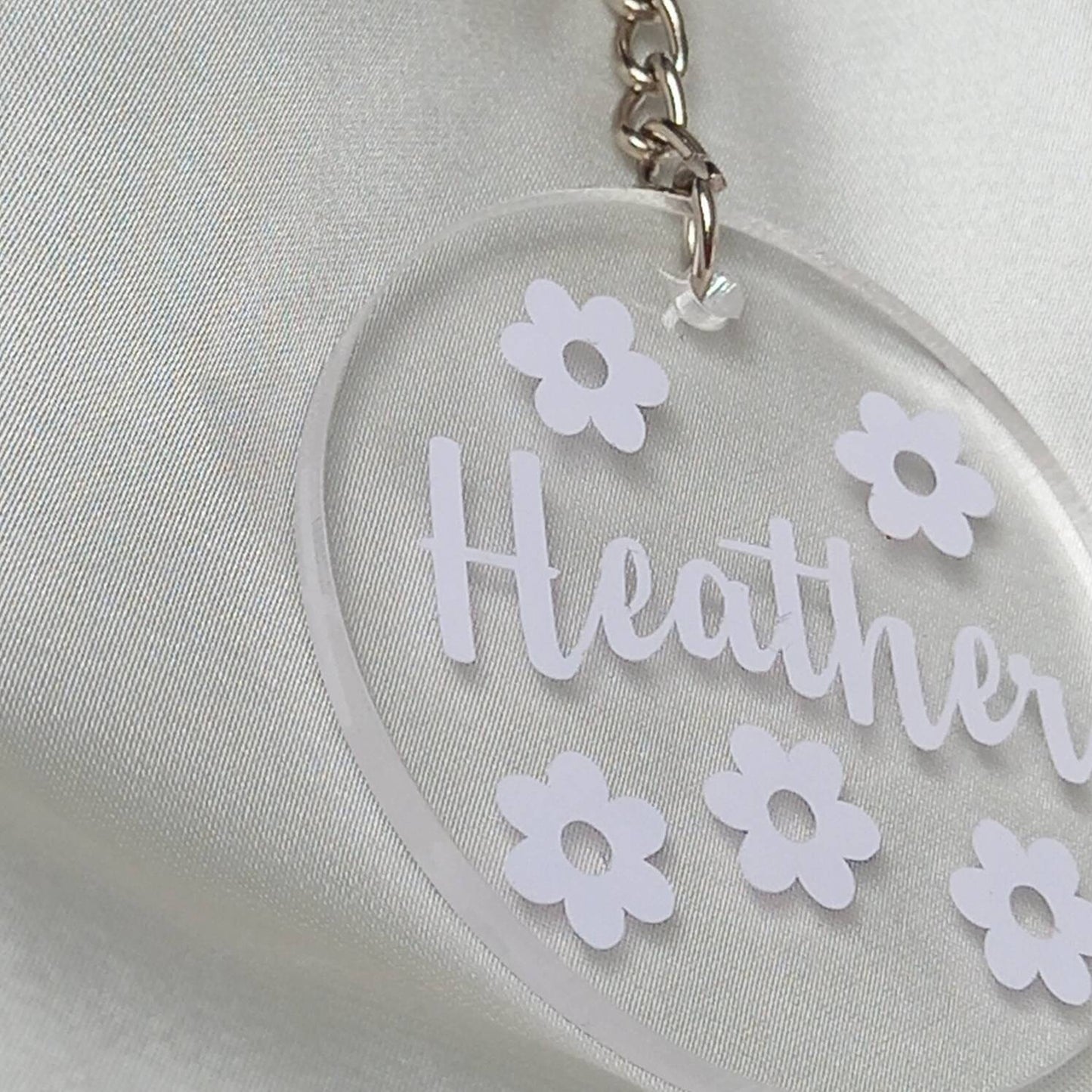 Personalised Retro Flower Keychain -  Personalised Keychain,70's Style Design,Vintage Style Keychain,Retro Keychain,Funky Keychain,Keyring