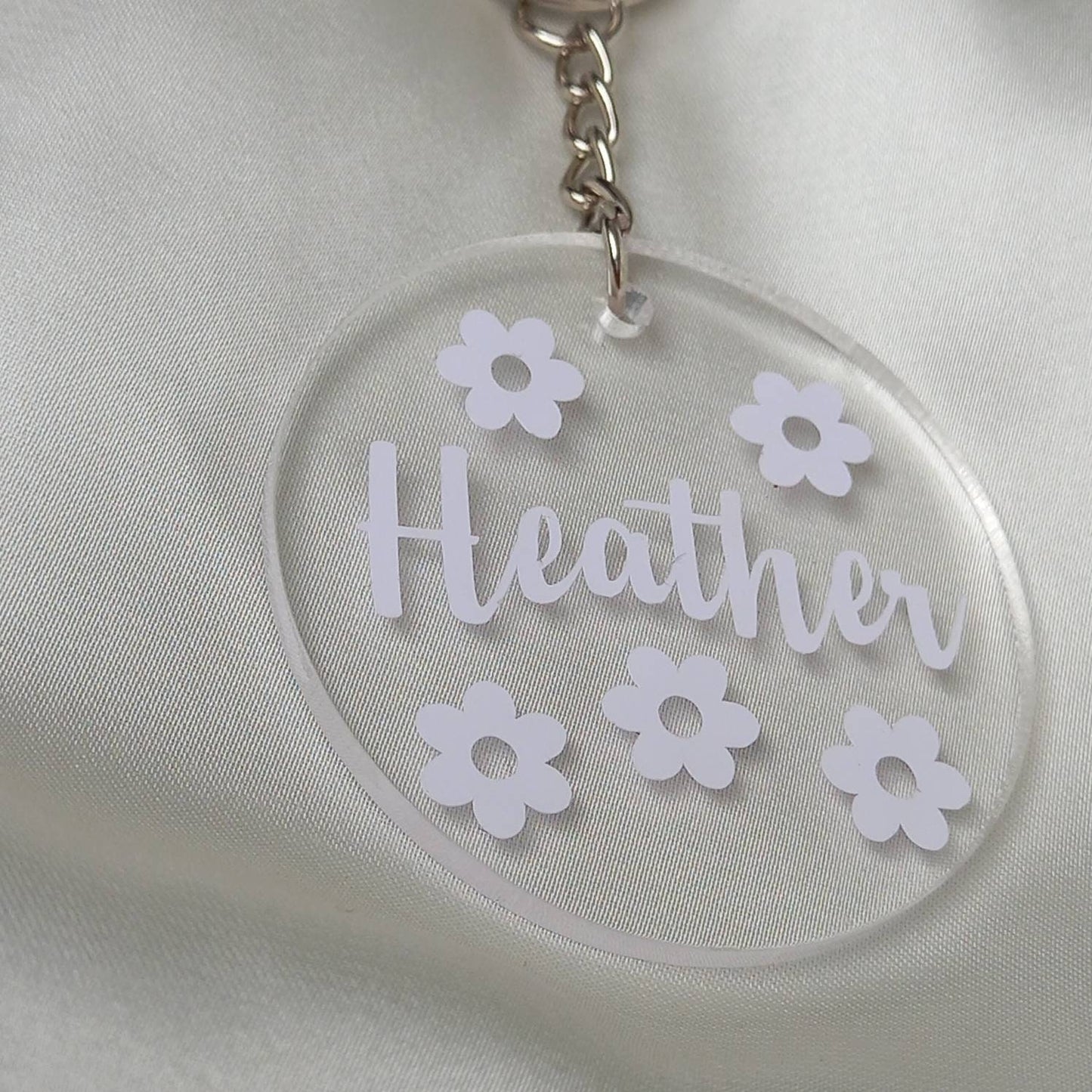 Personalised Retro Flower Keychain -  Personalised Keychain,70's Style Design,Vintage Style Keychain,Retro Keychain,Funky Keychain,Keyring