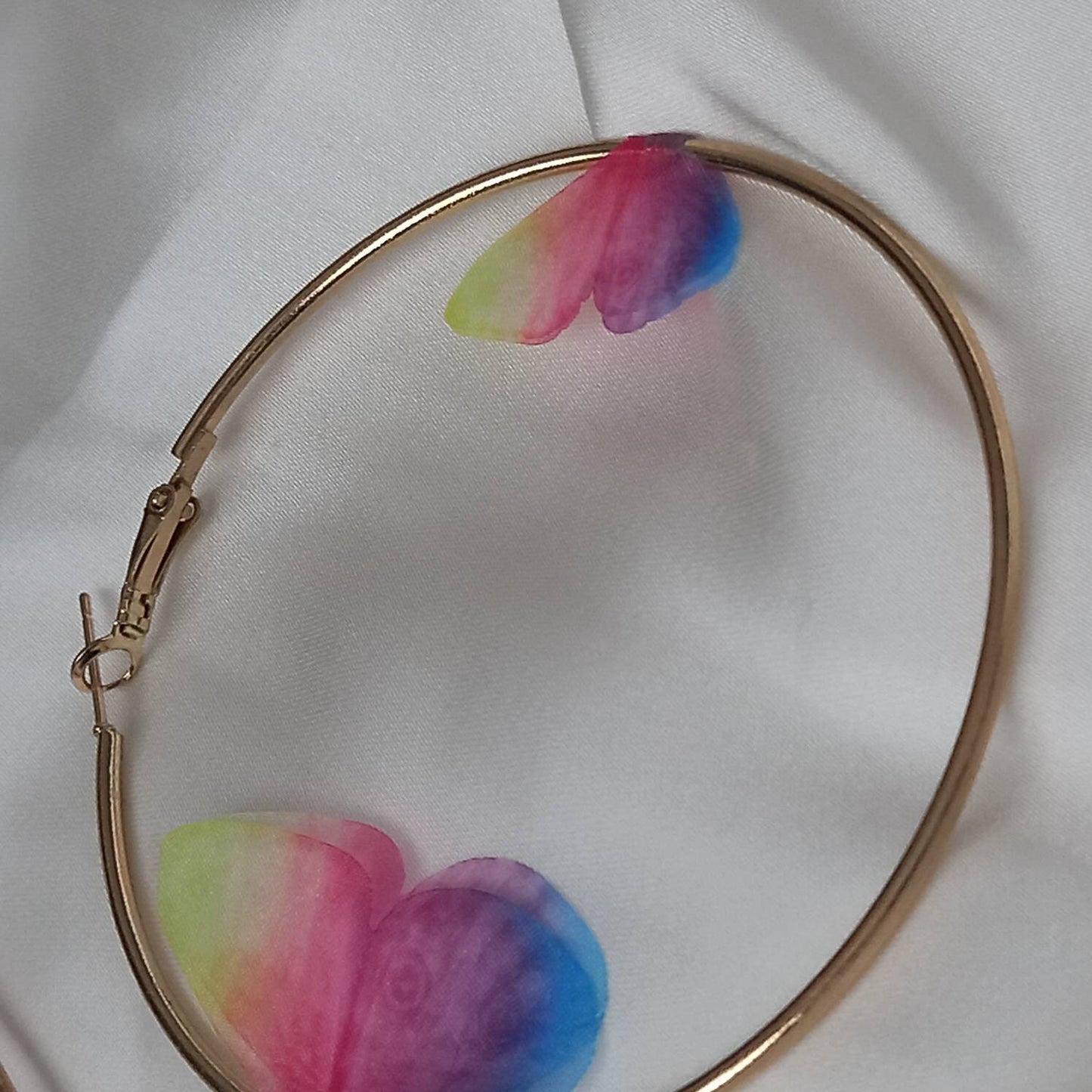 Gold Butterfly Hoop Earrings - Lightweight Hoop Earrings, Butterfly Earrings, Hoop Earrings, Cute Earrings, Gold Earrings, Gold Jewellery