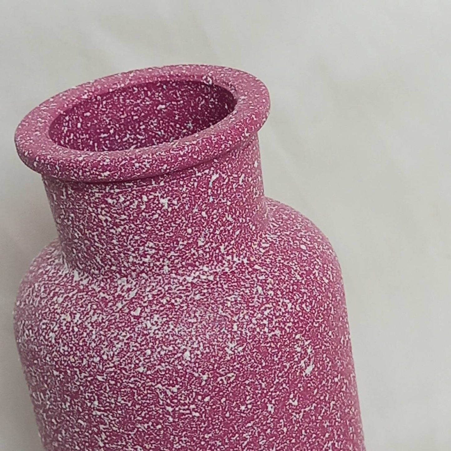 Speckled Pink Painted Glass Vase - White Speckled Vase, Pink Vase, Flower Arranging, Decorative Vase, Pink Homeware, Flowers,Pink Home Decor