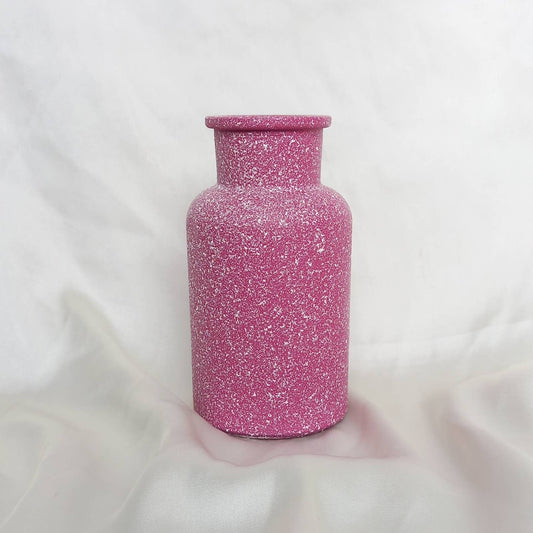 Speckled Pink Painted Glass Vase - White Speckled Vase, Pink Vase, Flower Arranging, Decorative Vase, Pink Homeware, Flowers,Pink Home Decor