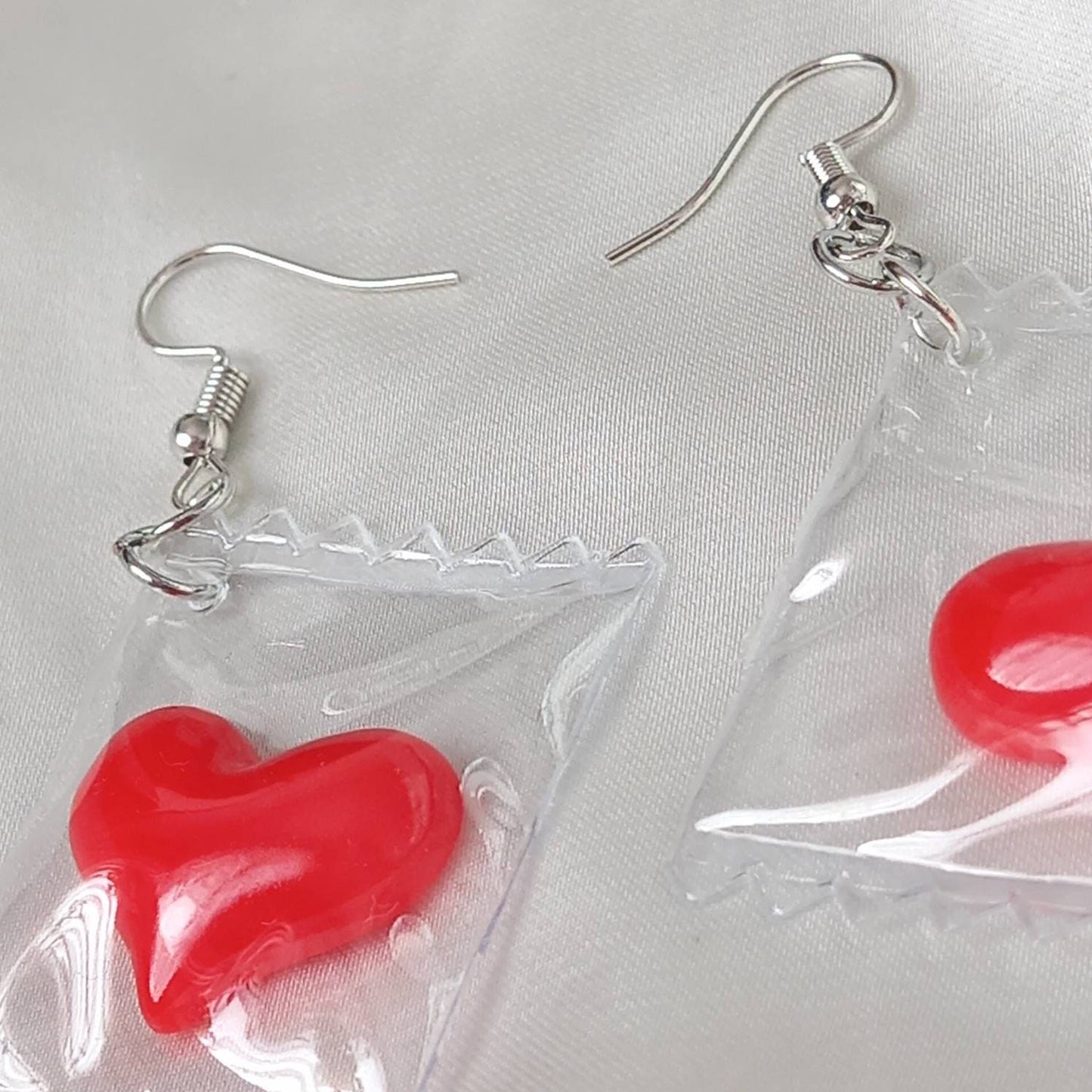 Red Heart Sweets Earrings -  Sweet Earrings,Novelty Earrings,Heart Earrings,Red Earrings,Funky Earrings,Unique Earrings,Earrings In The UK