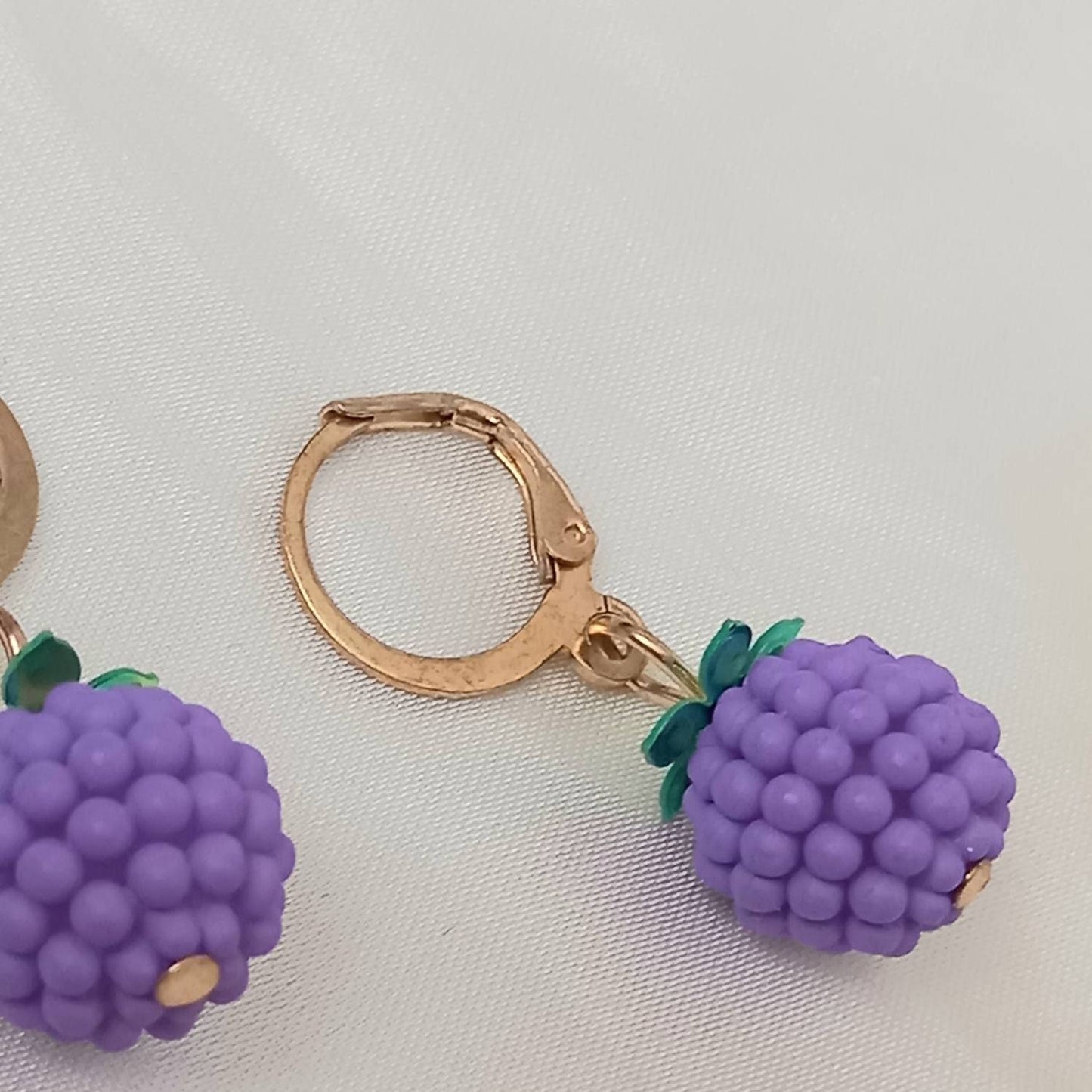 Purple Flower Drop Earrings - Purple Flower Earrings,Flower Jewlellery,Gold Earrings,Purple Jewellery,Earrings In the UK,Jewellery In The UK