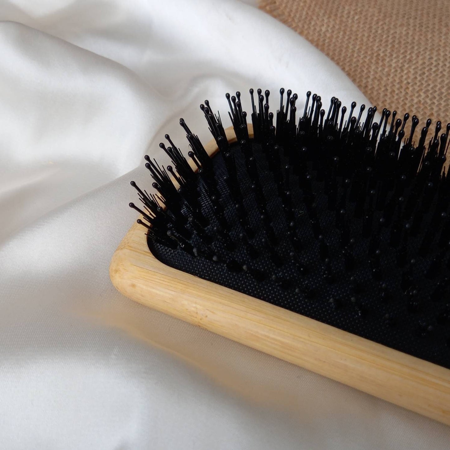 Sustainable Natural Wooden Bamboo Hair Brush - eco friendly, detangling brush, massage comb, healthy, growing hair, antistatic hair brush