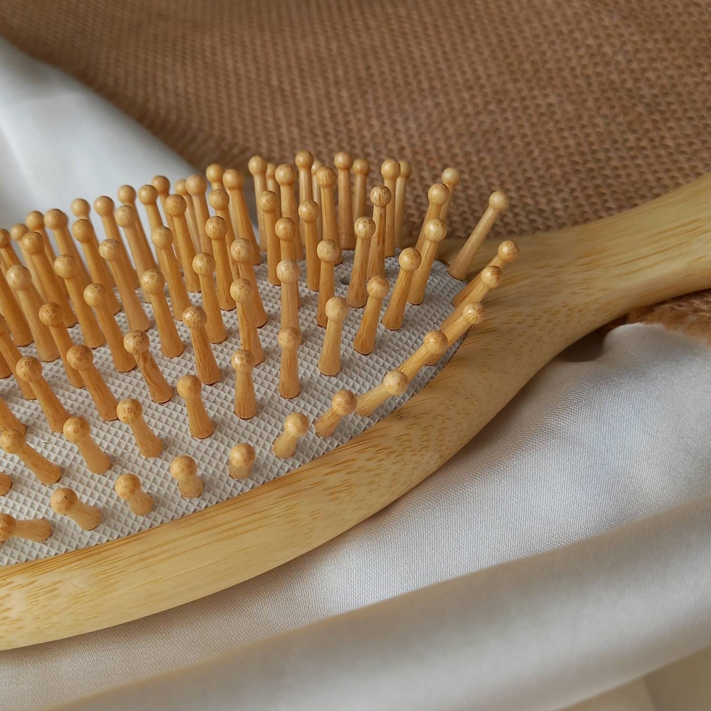 Sustainable Natural Wooden Bamboo Hair Brush - eco friendly, detangling brush, massage comb, healthy, growing hair, antistatic hair brush