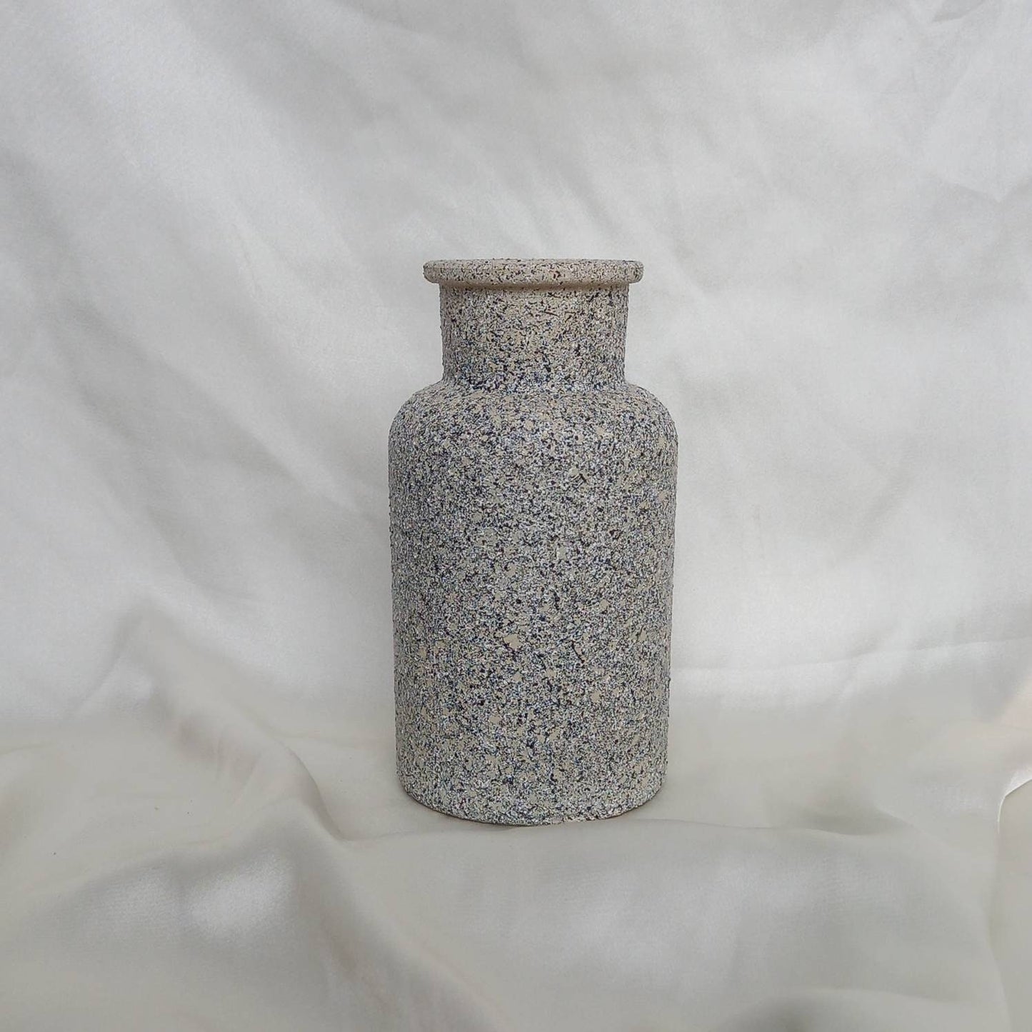 Speckled Black & White Painted Glass Vase - Speckled Vase,Black Vase,Flower Arranging,Decorative Vase,Neutral Homeware,Flowers,Home Decor