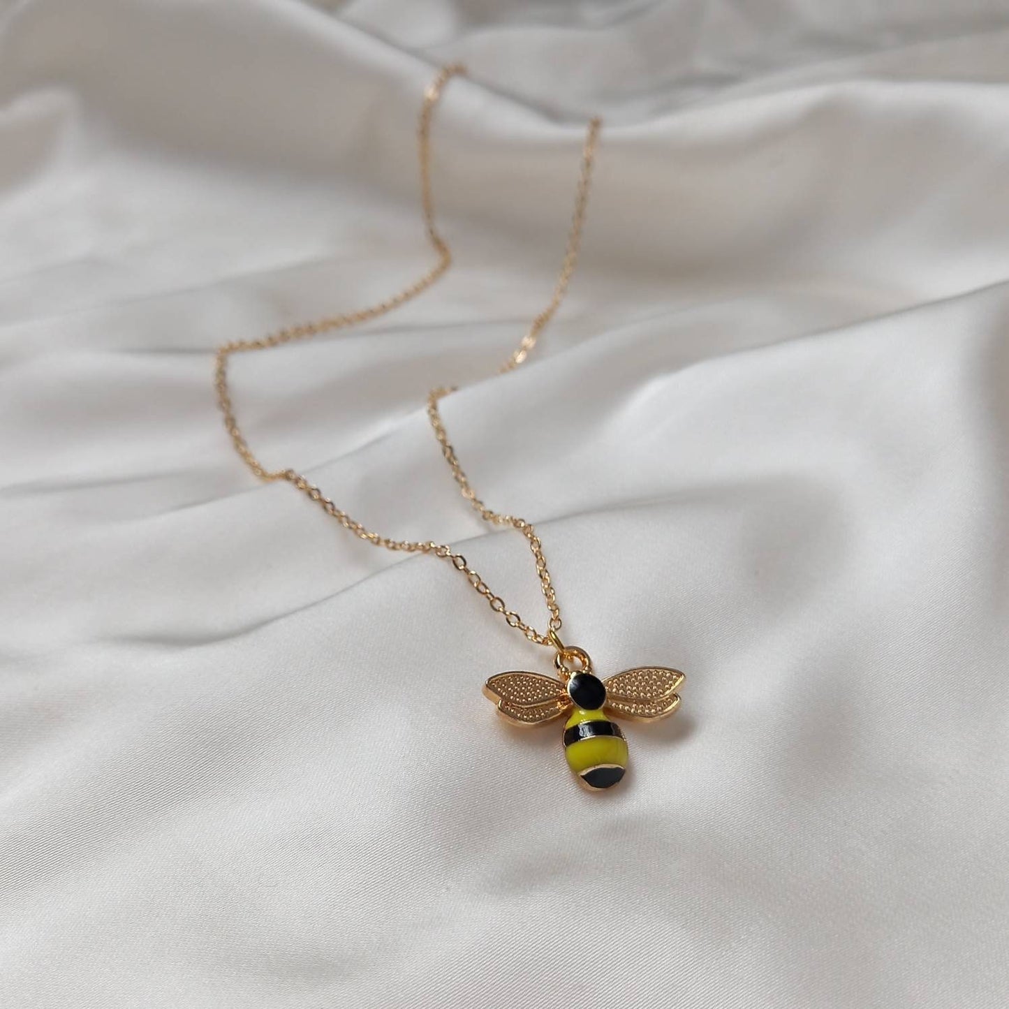 Gold Bumble Bee Necklace - Gold Jewellery, Accessories, Gold Bee Necklace, Bee Jewelley, Gold Necklace, Pendant Necklace, Insect Jewellery