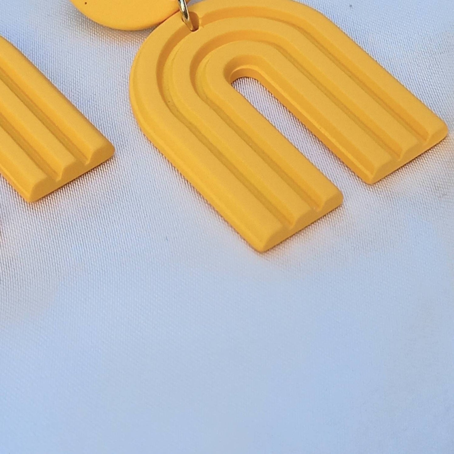 Orange Rainbow Charm Drop Earrings - Abstract Rainbow Earrings, Arch Earrings, Abstract Earrings, Hanging Jewellery,Statement Accessories