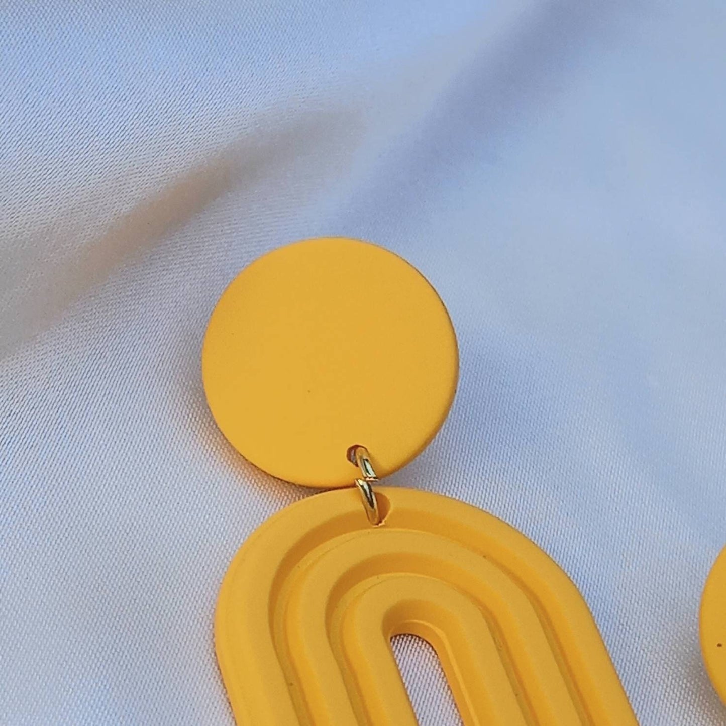 Orange Rainbow Charm Drop Earrings - Abstract Rainbow Earrings, Arch Earrings, Abstract Earrings, Hanging Jewellery,Statement Accessories
