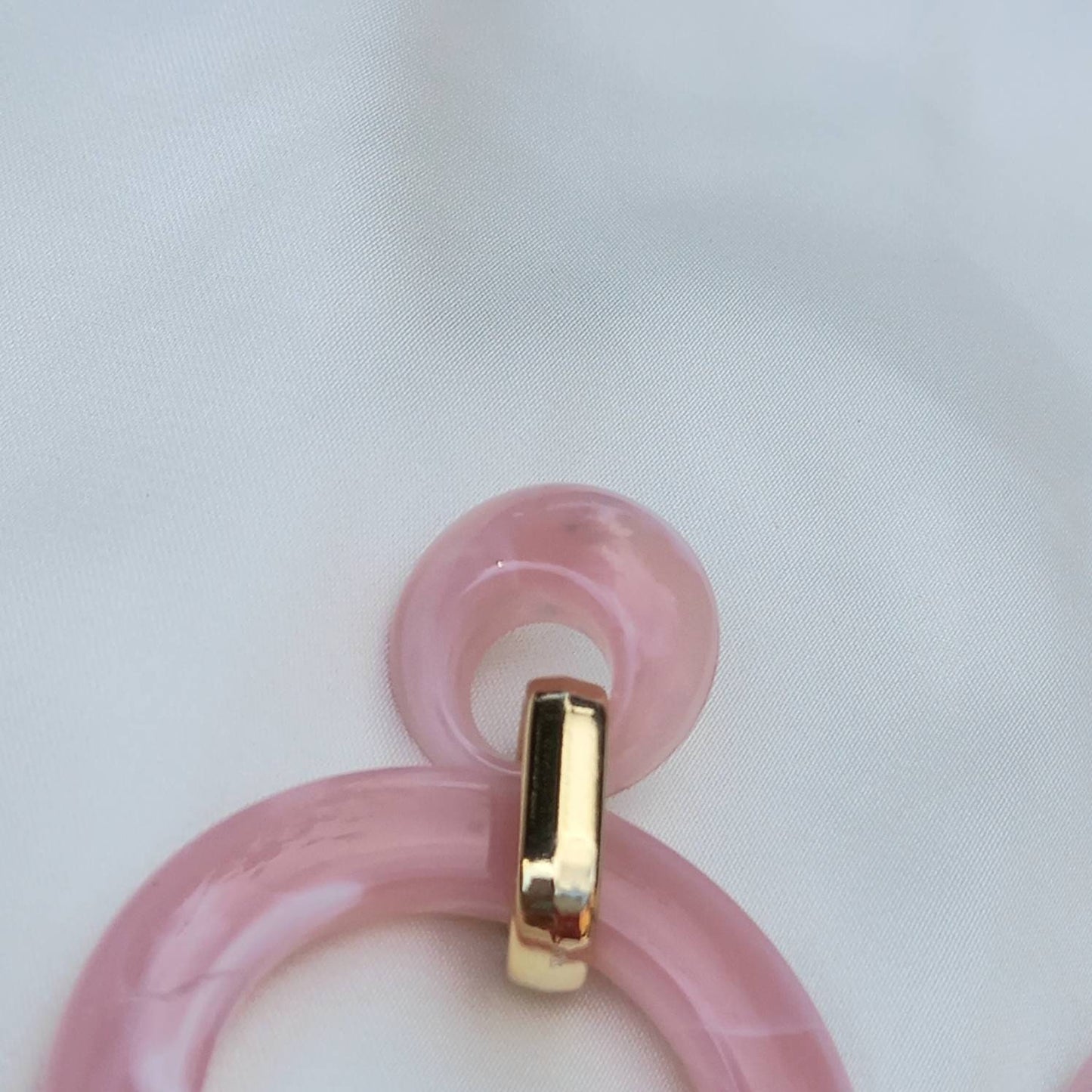 Pink and Gold Hoop Drop Earrings -  Hanging Jewellery, Accessories, Pink Jewellery, Gold Earrings, Pink Hoop Earrings, Large Hoop Earrings