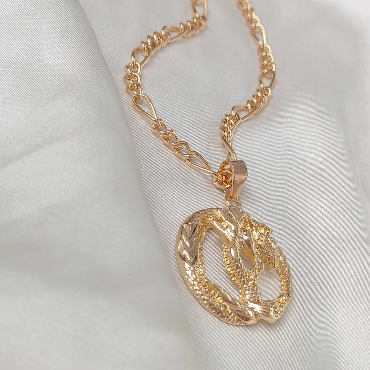 Gold Dragon Necklace - Dragon Jewellery, Chunky Gold Necklace, Everyday Necklaces in the UK, Dragon Jewellery In The UK, Gifts For Her