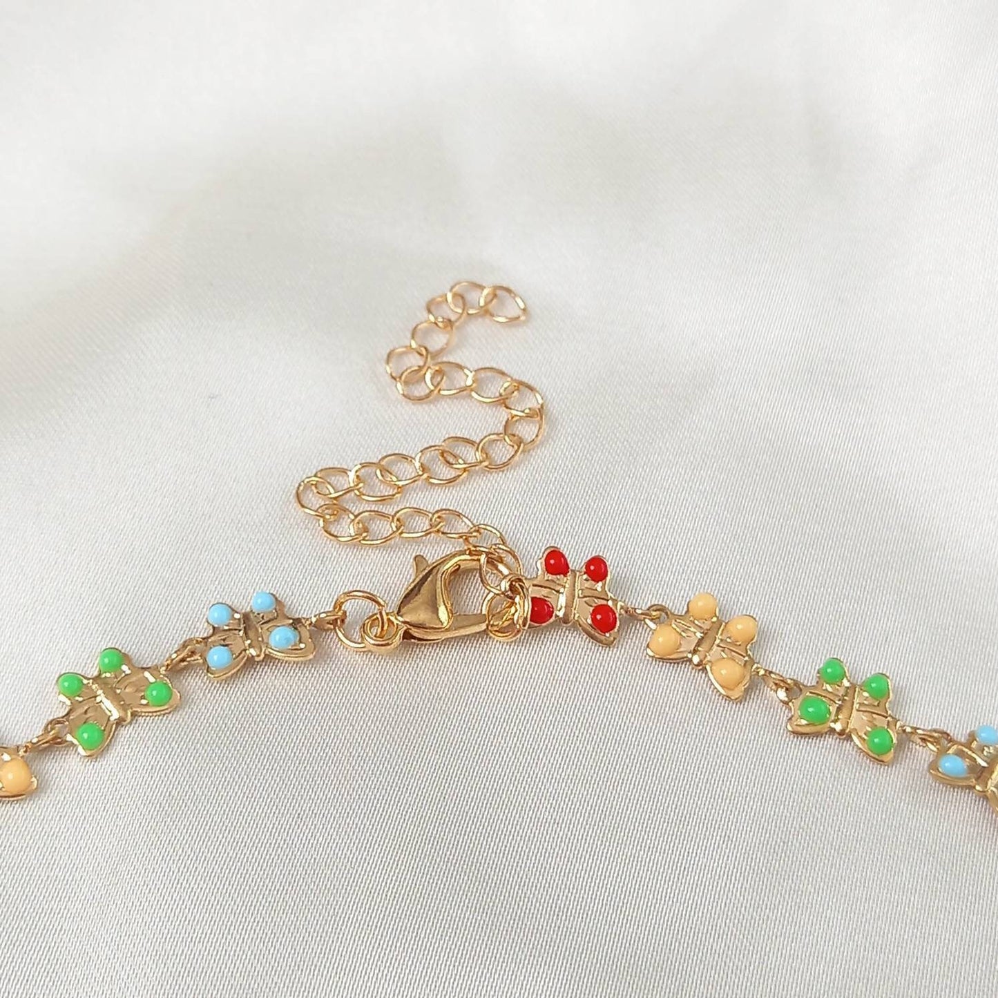 Gold Butterfly Choker Necklace - Gold Choker Necklace, Colourful Butterfly Charm Necklace, Choker Necklace In The UK, Jewellery In The UK