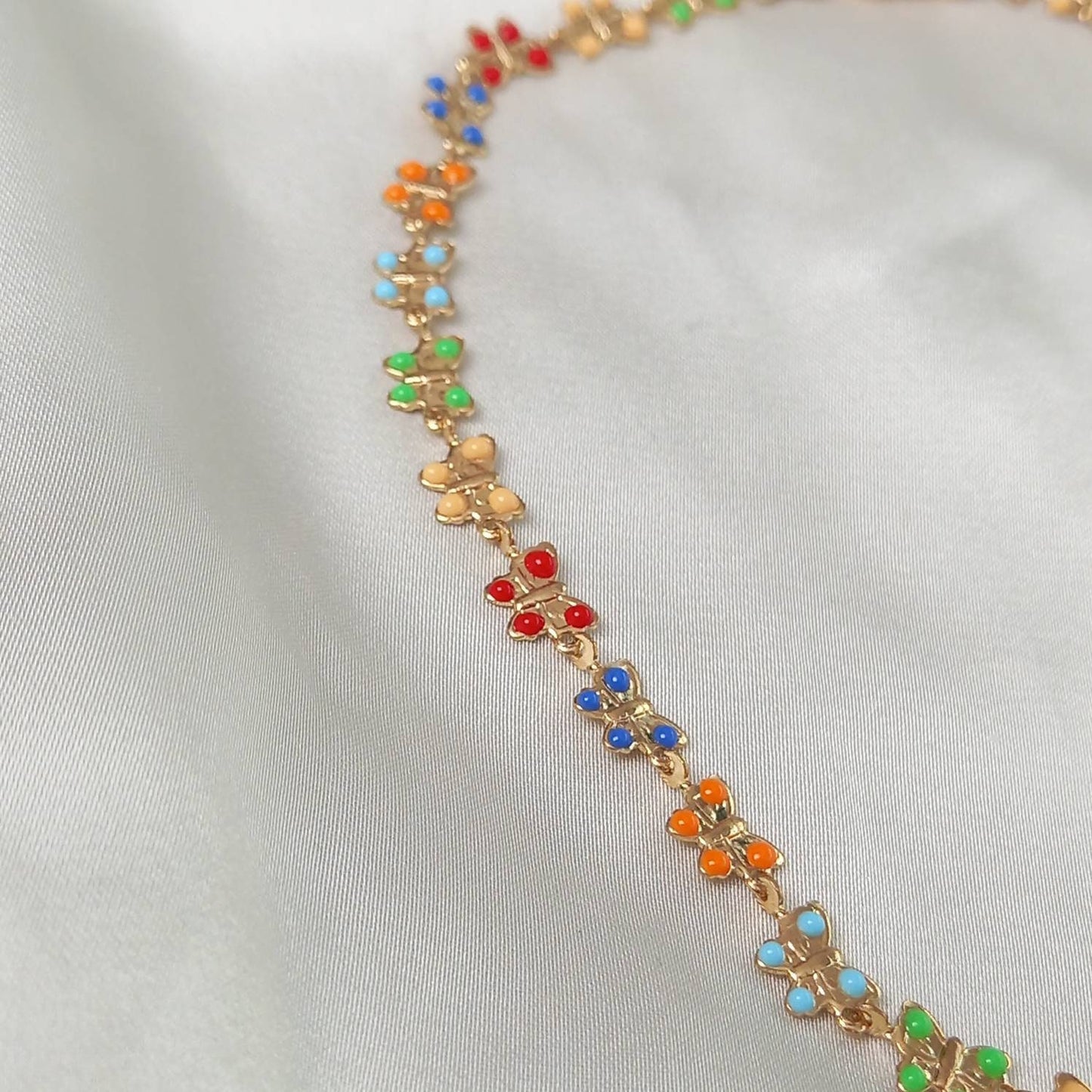 Gold Butterfly Choker Necklace - Gold Choker Necklace, Colourful Butterfly Charm Necklace, Choker Necklace In The UK, Jewellery In The UK