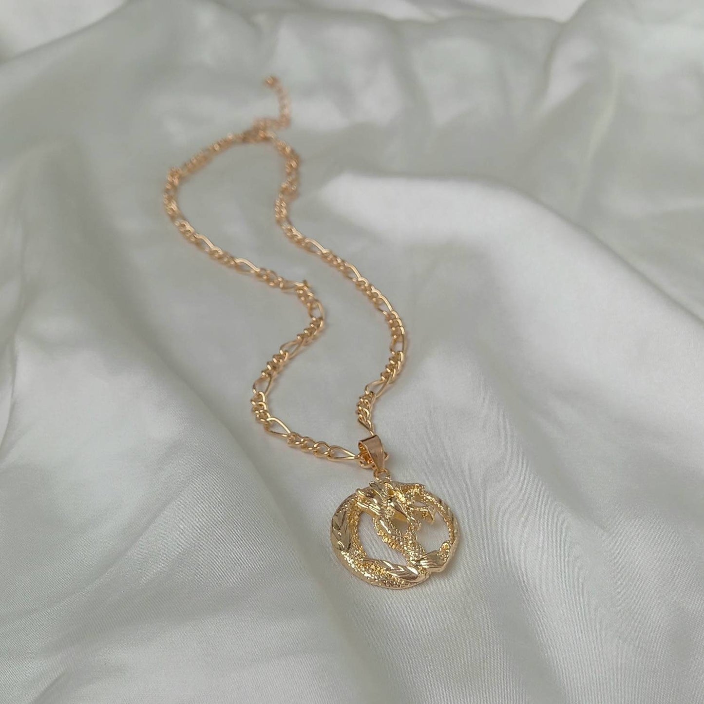 Gold Dragon Necklace - Dragon Jewellery, Chunky Gold Necklace, Everyday Necklaces in the UK, Dragon Jewellery In The UK, Gifts For Her