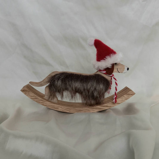 Wooden Sausage Dog Christmas Decoration - Dog Xmas Decoration,Sausage Dog Christmas Decor,Christmas Dog Lover Gift,Christmas Sausage Dog