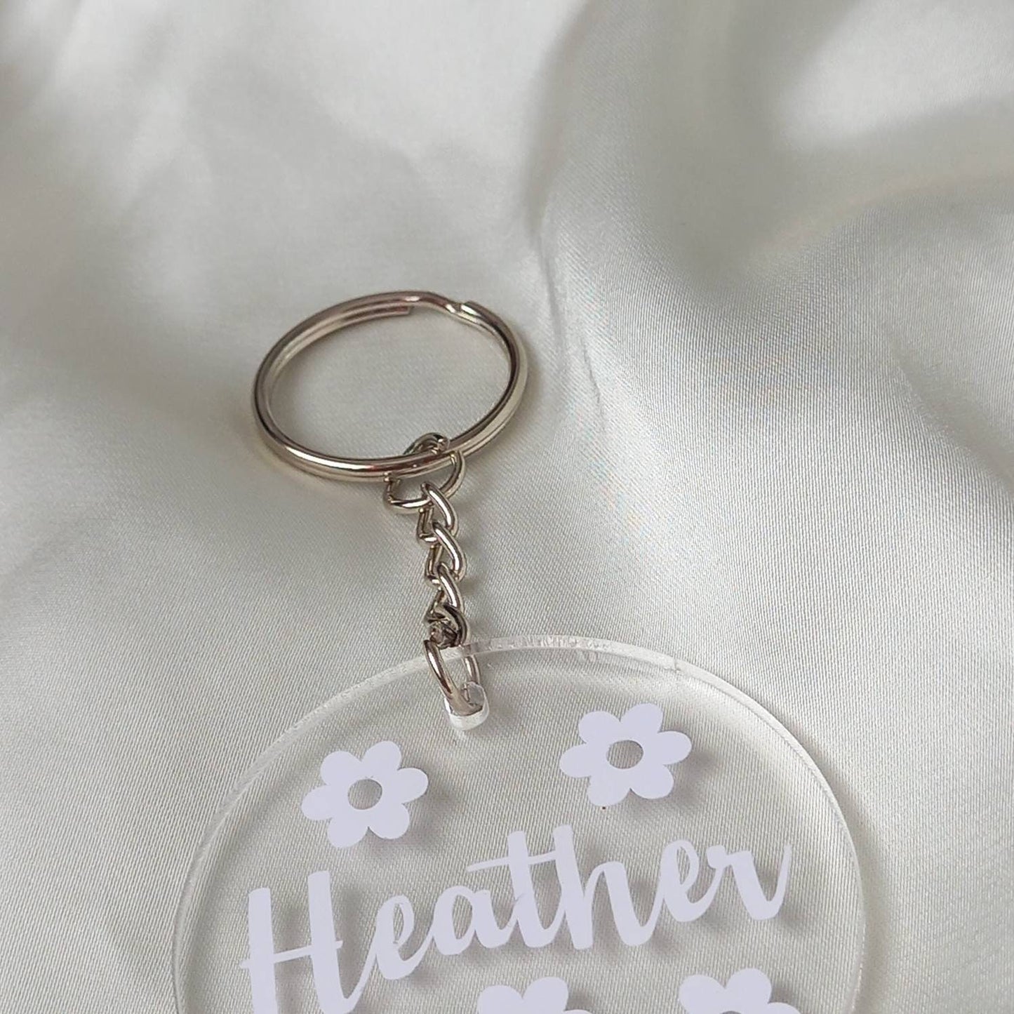 Personalised Retro Flower Keychain -  Personalised Keychain,70's Style Design,Vintage Style Keychain,Retro Keychain,Funky Keychain,Keyring