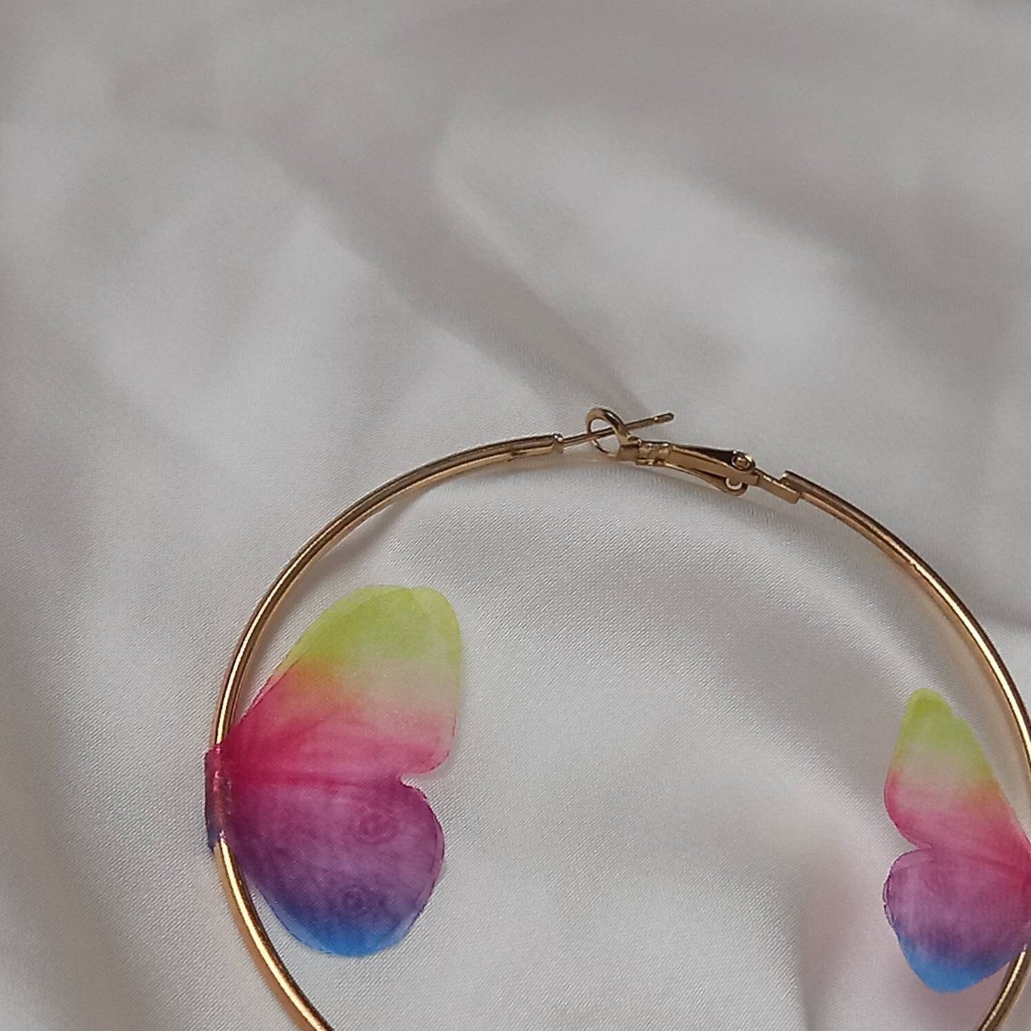 Gold Butterfly Hoop Earrings - Lightweight Hoop Earrings, Butterfly Earrings, Hoop Earrings, Cute Earrings, Gold Earrings, Gold Jewellery