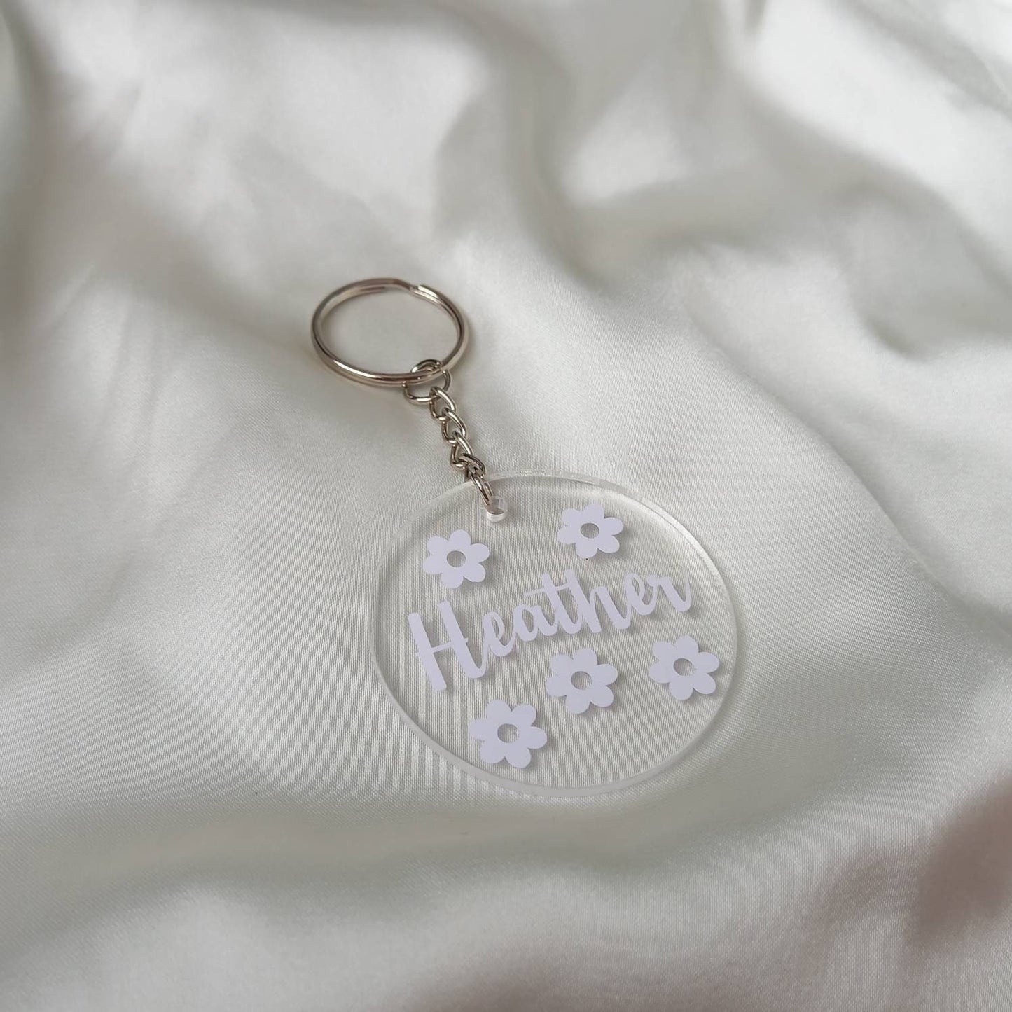 Personalised Retro Flower Keychain -  Personalised Keychain,70's Style Design,Vintage Style Keychain,Retro Keychain,Funky Keychain,Keyring