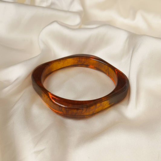 Chunky Square Resin Tortoiseshell Bracelet - Chunky Bracelet,Resin Bracelet,Brown Bracelet,Thick Bracelet,Chunky jewellery,Resin Jewellery