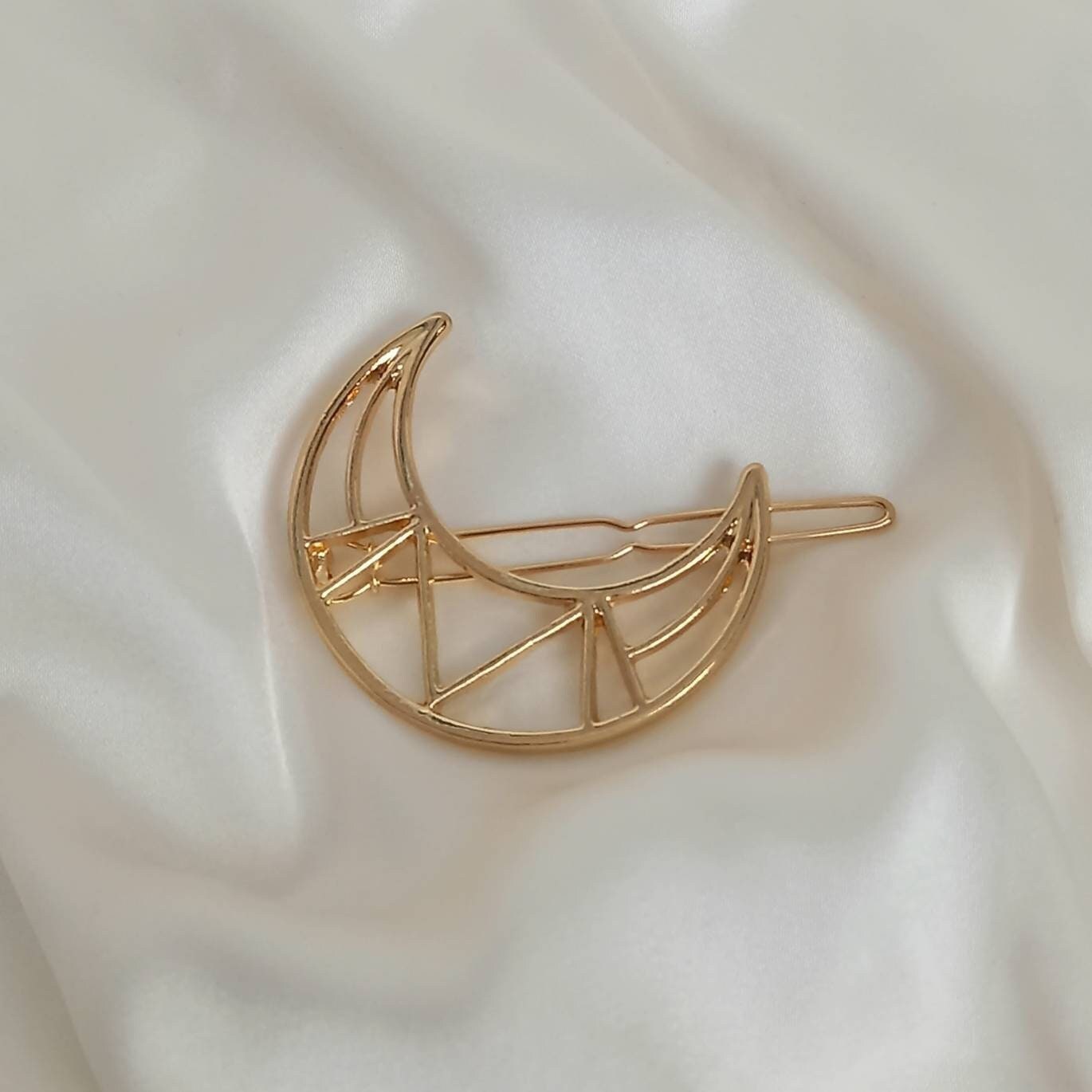 Gold Moon Hair Pin - Gold Hair Pin, Pretty Hair Pin, Jewellery, Simple Hair Accessories, Minimalistic Hair Accessory, Gold  Hair Pins