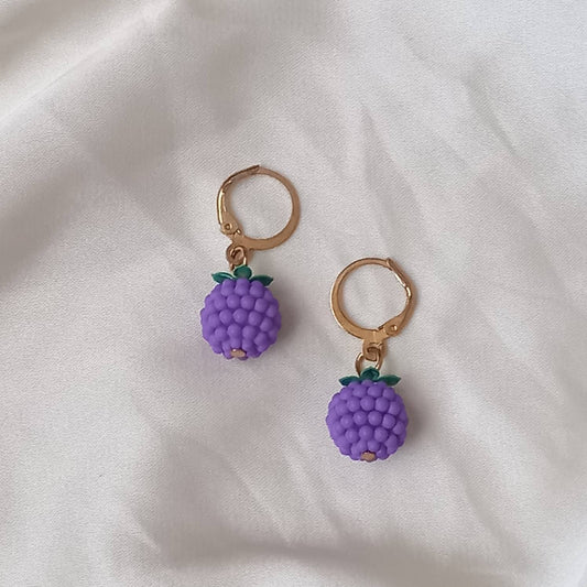 Purple Flower Drop Earrings - Purple Flower Earrings,Flower Jewlellery,Gold Earrings,Purple Jewellery,Earrings In the UK,Jewellery In The UK