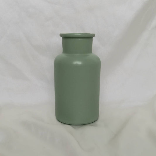 Sage Green Painted Glass Vase - Sage Green Vase, Neutral Vase, Flower Arranging, Decorative Vase, Neutral Homeware, Flowers, Home Decor