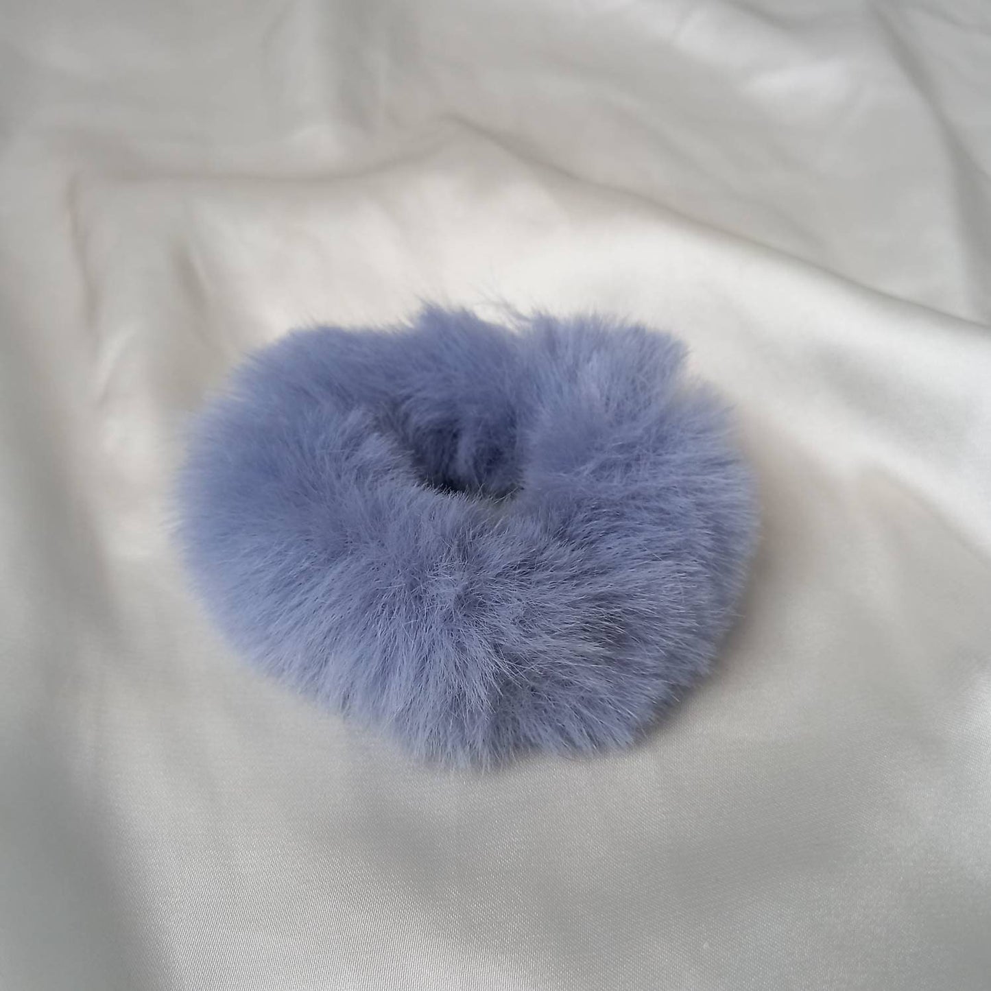 Baby Blue Fluffy Scrunchie - Hair Scrunchies, Baby Blue Scrunchies, Hair Bobbles, Blue Hair Accessories, Hair Accessories In The UK