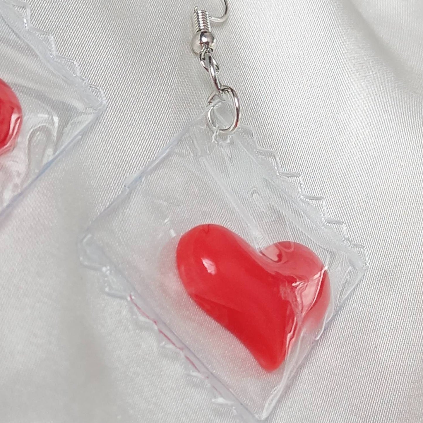 Red Heart Sweets Earrings -  Sweet Earrings,Novelty Earrings,Heart Earrings,Red Earrings,Funky Earrings,Unique Earrings,Earrings In The UK