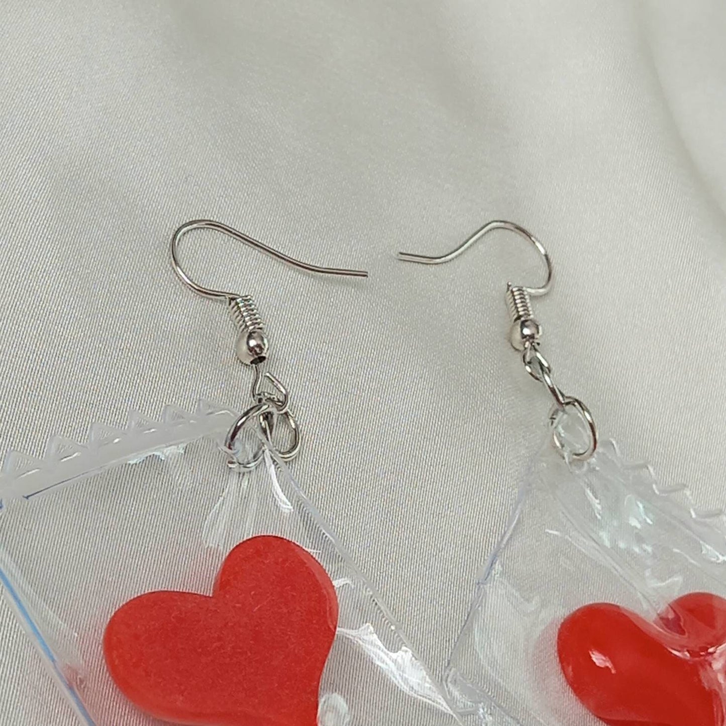 Red Heart Sweets Earrings -  Sweet Earrings,Novelty Earrings,Heart Earrings,Red Earrings,Funky Earrings,Unique Earrings,Earrings In The UK