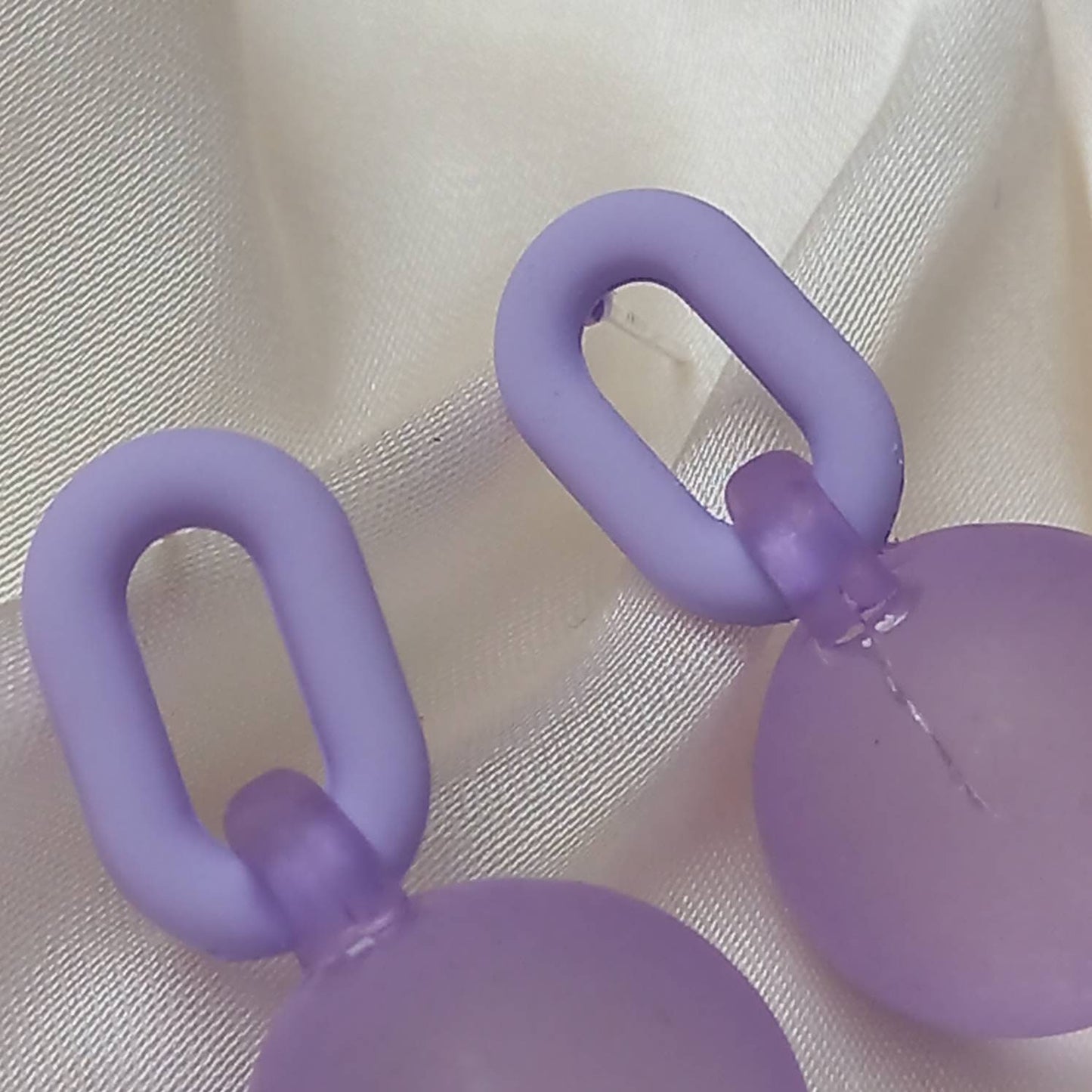 Purple Chain & Bead Drop Earrings -  Purple Earrings, Bead Earrings, Bead Jewellery, Purple Accessories, Purple Jewellery, Chain Jewellery