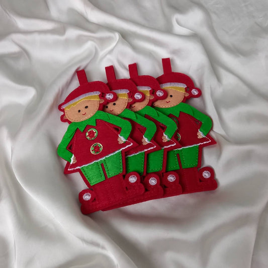 4 Christmas Elf Cutlery Holders  - Christmas Table Decorations, Elf Cutlery Holders, Elf Decor, Xmas Decoration, Christmas Decorations