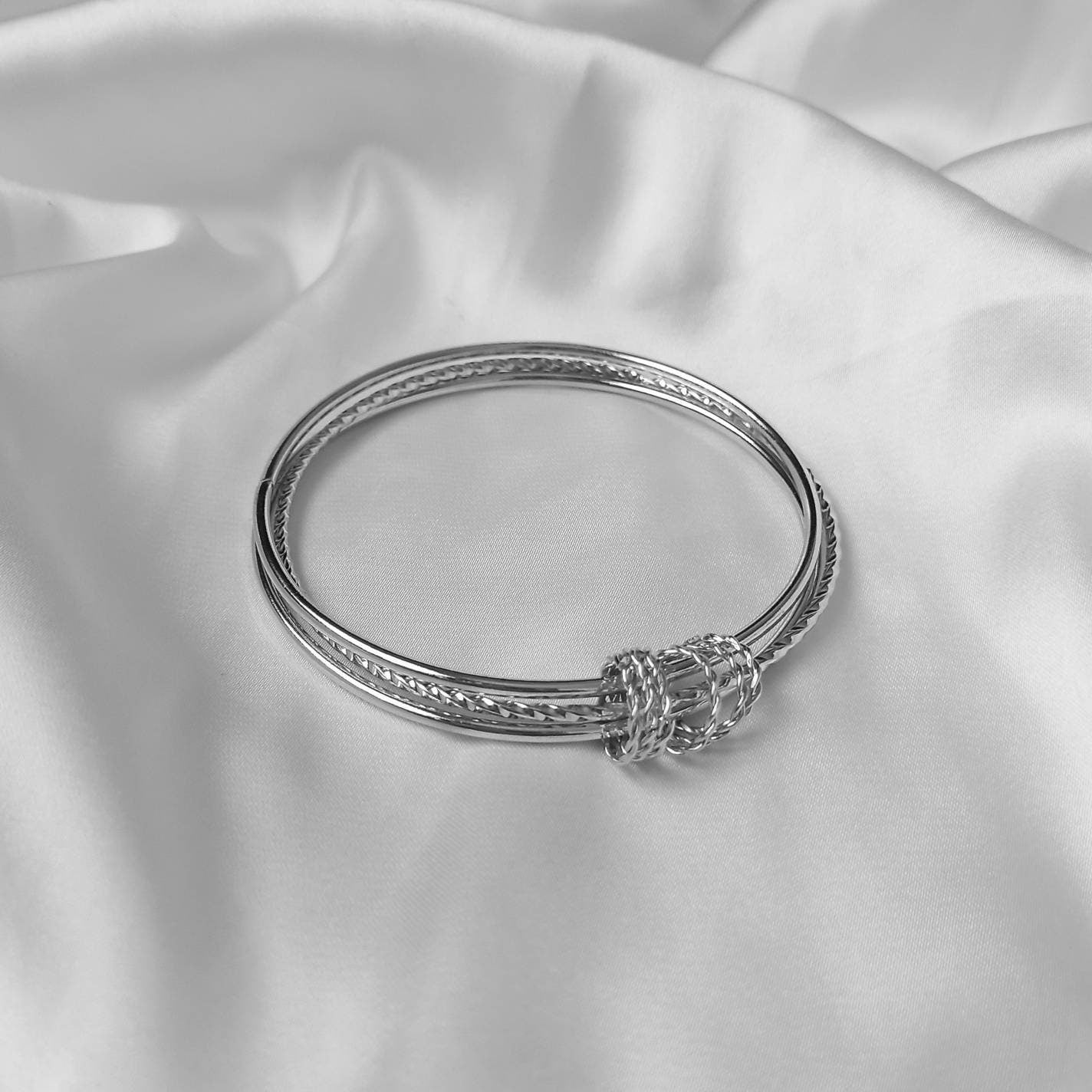 Silver Bangle Bracelet - Silver Jewellery, Silver Accessories, Silver Bangle, Bangle Jewellery, Minimal Bangle Bracelet, Gift For Her