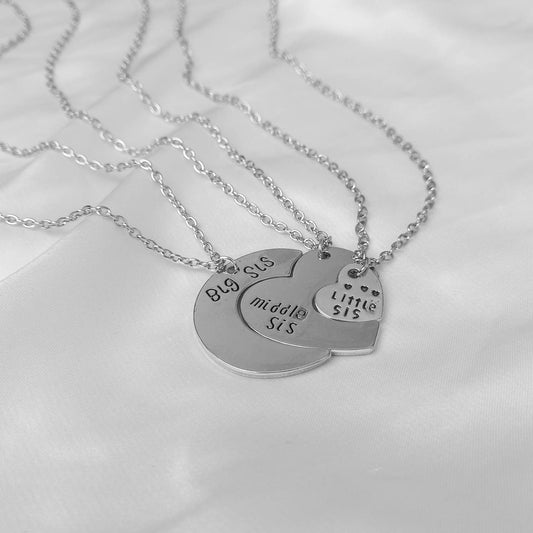 3 Piece Sisters Necklace Set-Sister Necklace,Matching Necklaces,3 Sisters Necklaces,Novelty Friendship Necklace,Gifts For Sister In The UK