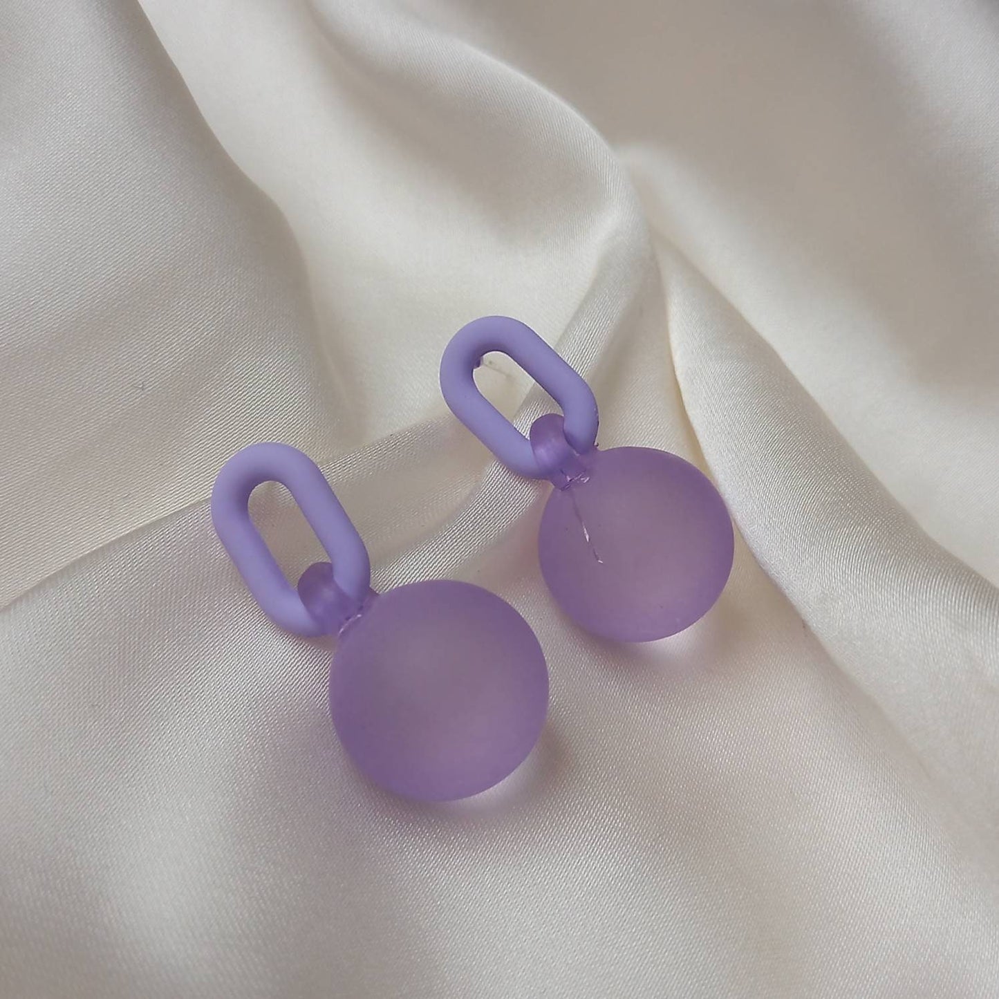 Purple Chain & Bead Drop Earrings -  Purple Earrings, Bead Earrings, Bead Jewellery, Purple Accessories, Purple Jewellery, Chain Jewellery