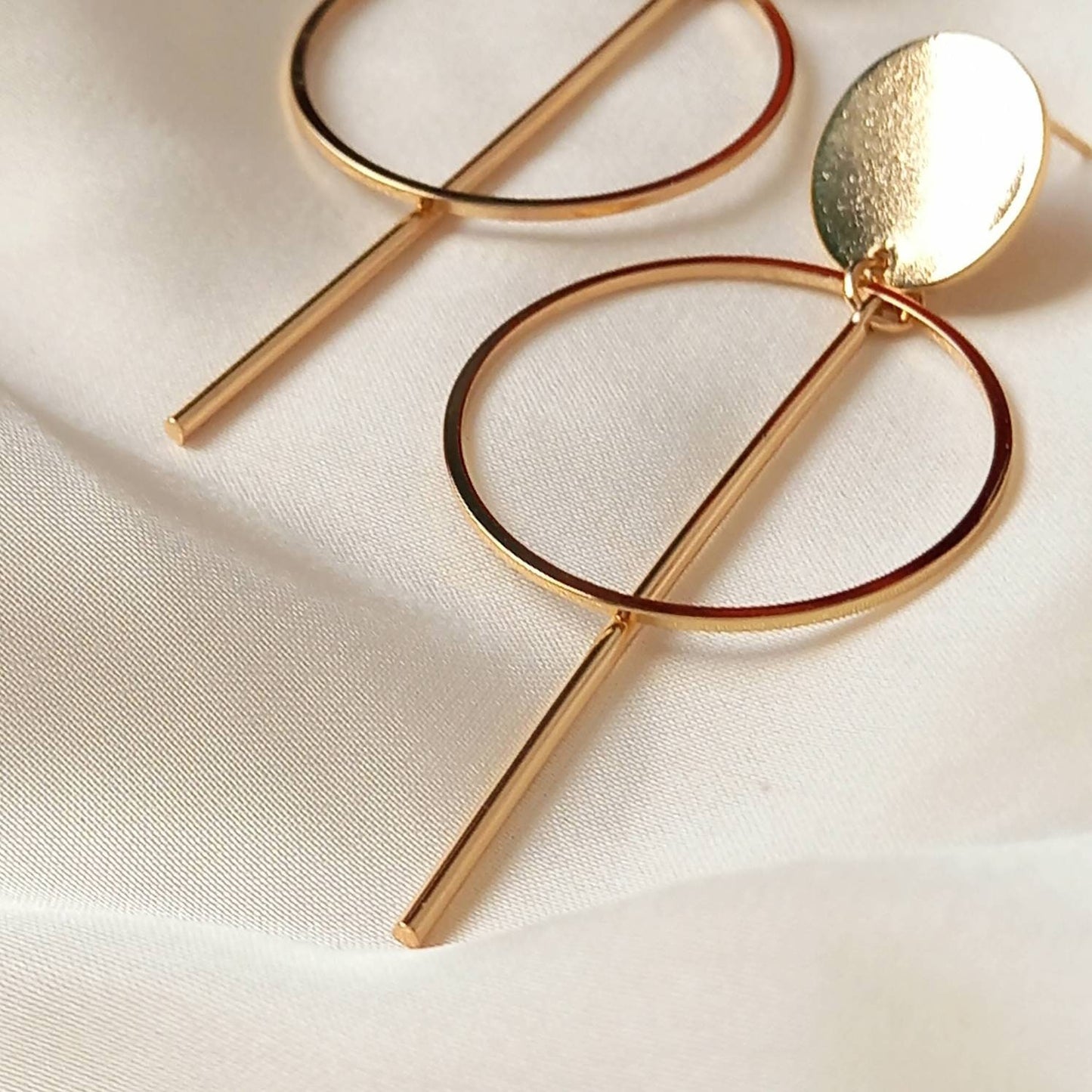 Gold Plated Drop Earrings -  Abstract Earrings,Unique Earrings,High Polished,Hanging Jewellery,Gold Accessories,Gold Jewellery,Gold Earrings