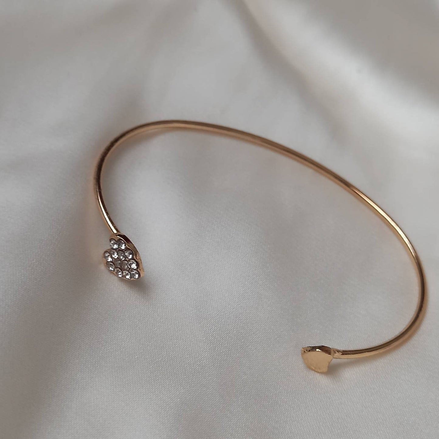 Gold Heart Bangle Bracelet - Gold Jewellery In The UK, Accessories, Gold Bangle, Bangle Jewellery,Minimal Bangle Bracelet,Gift For Her
